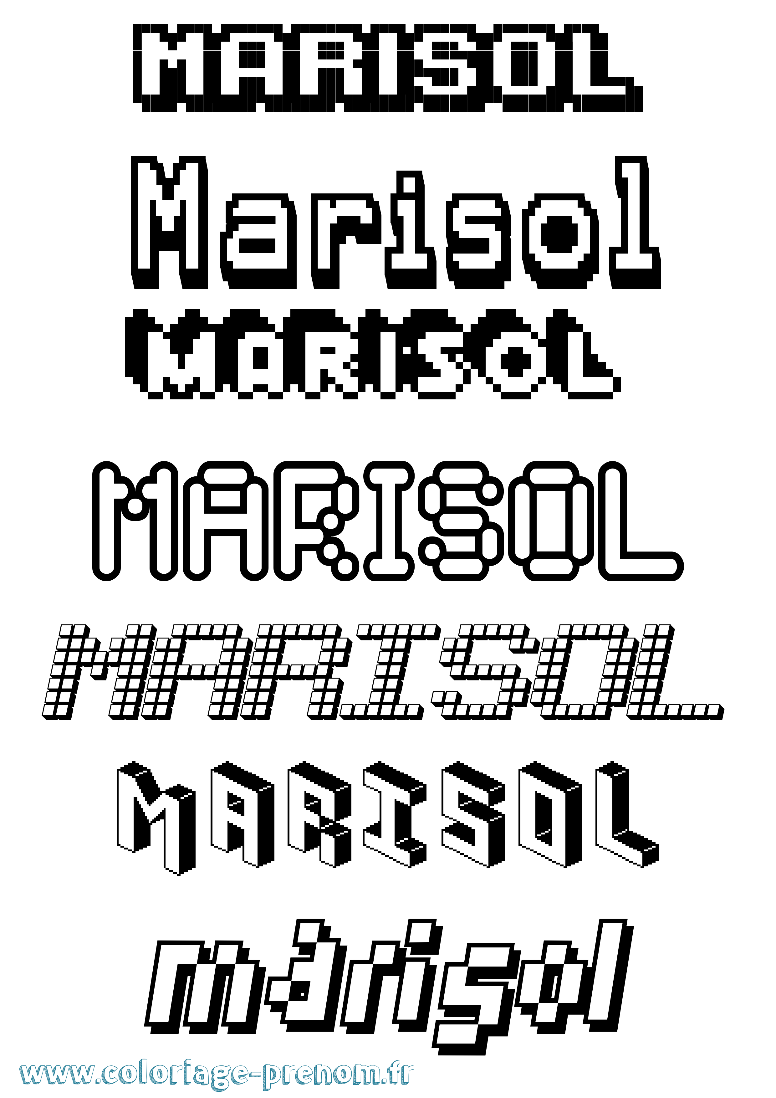 Coloriage Marisol Pixel Coloriage prénom Marisol Pixel