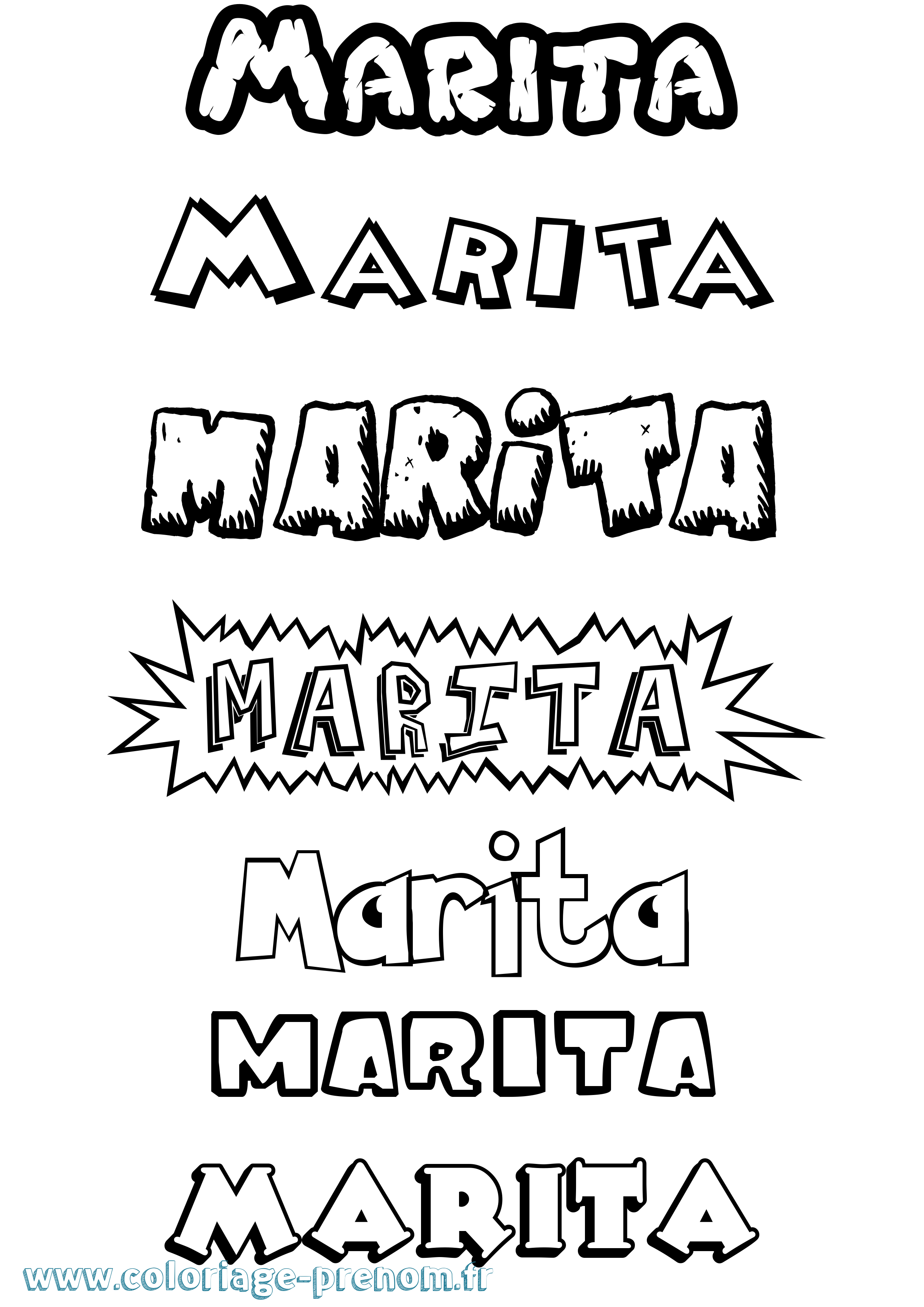 Coloriage Marita Dessin Animé Coloriage prénom Marita Dessin Animé