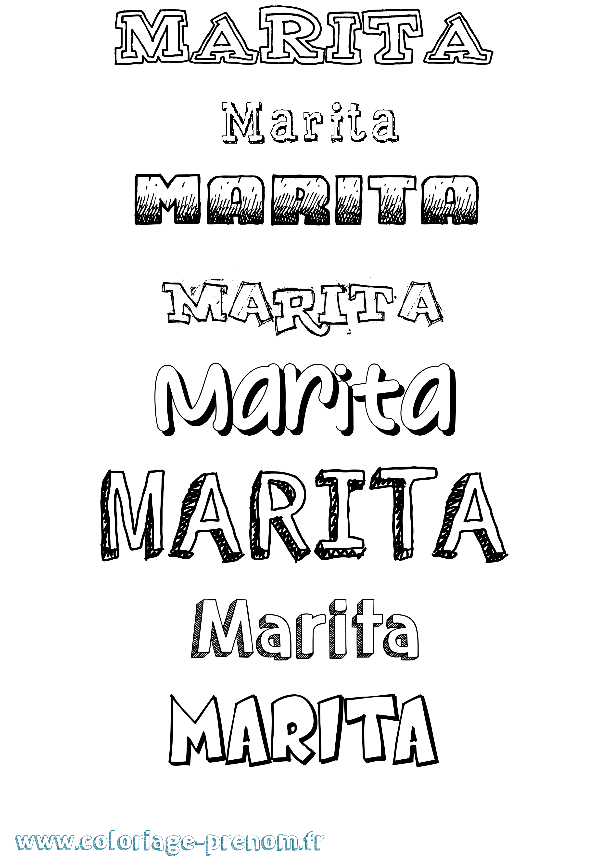 Coloriage Marita Dessiné Coloriage prénom Marita Dessiné