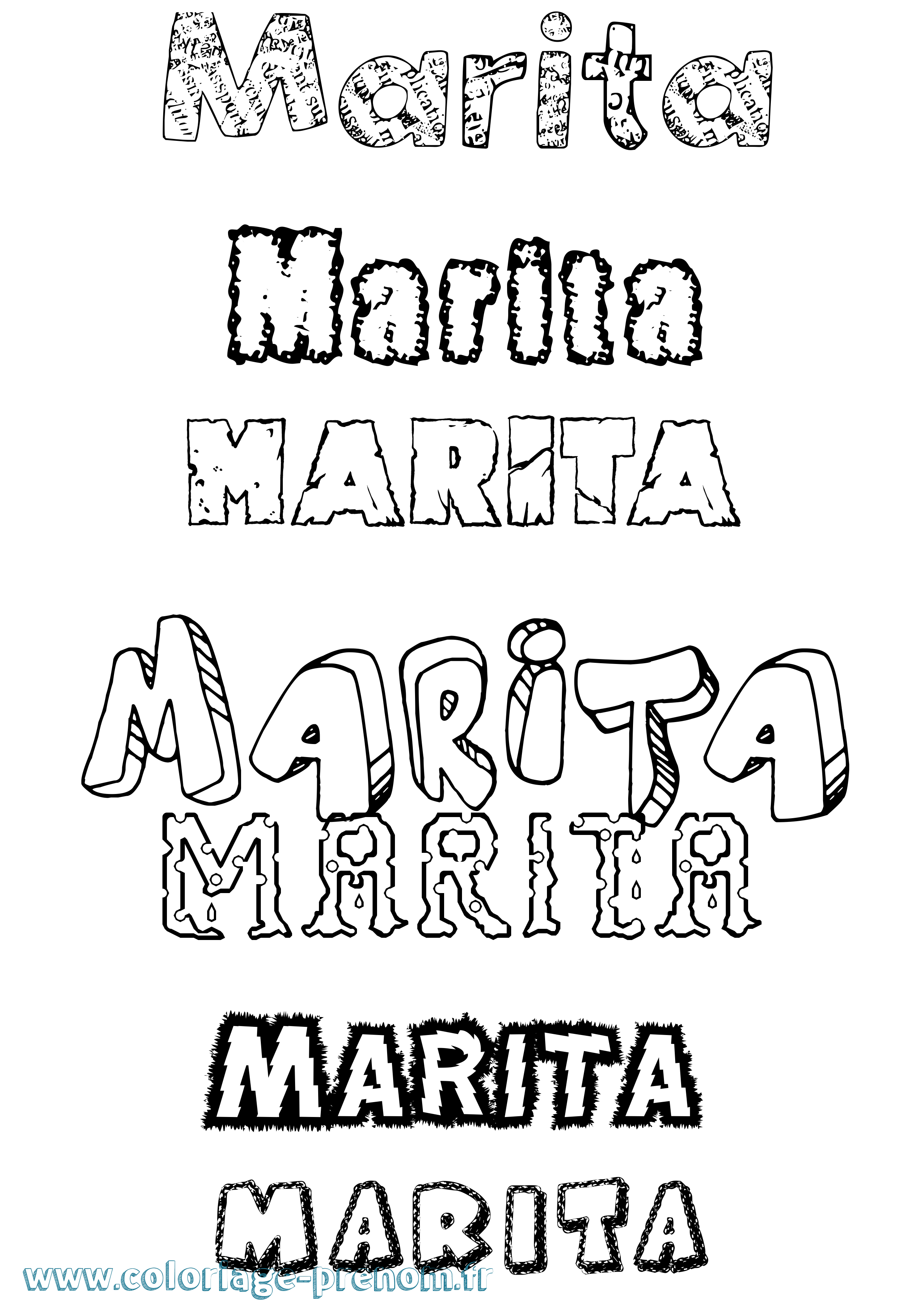 Coloriage Marita Destructuré Coloriage prénom Marita Destructuré