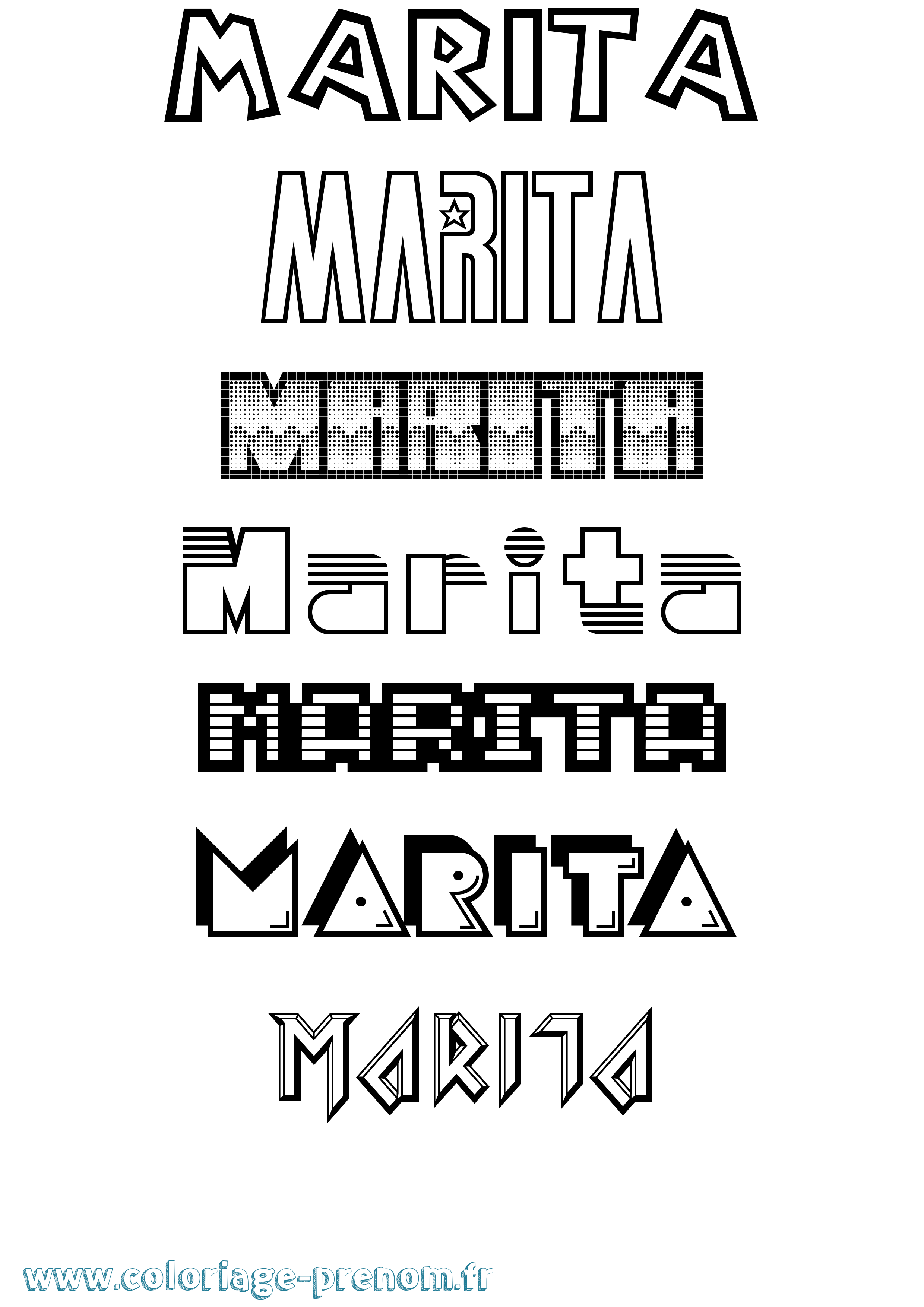 Coloriage Marita Jeux Vidéos Coloriage prénom Marita Jeux Vidéos