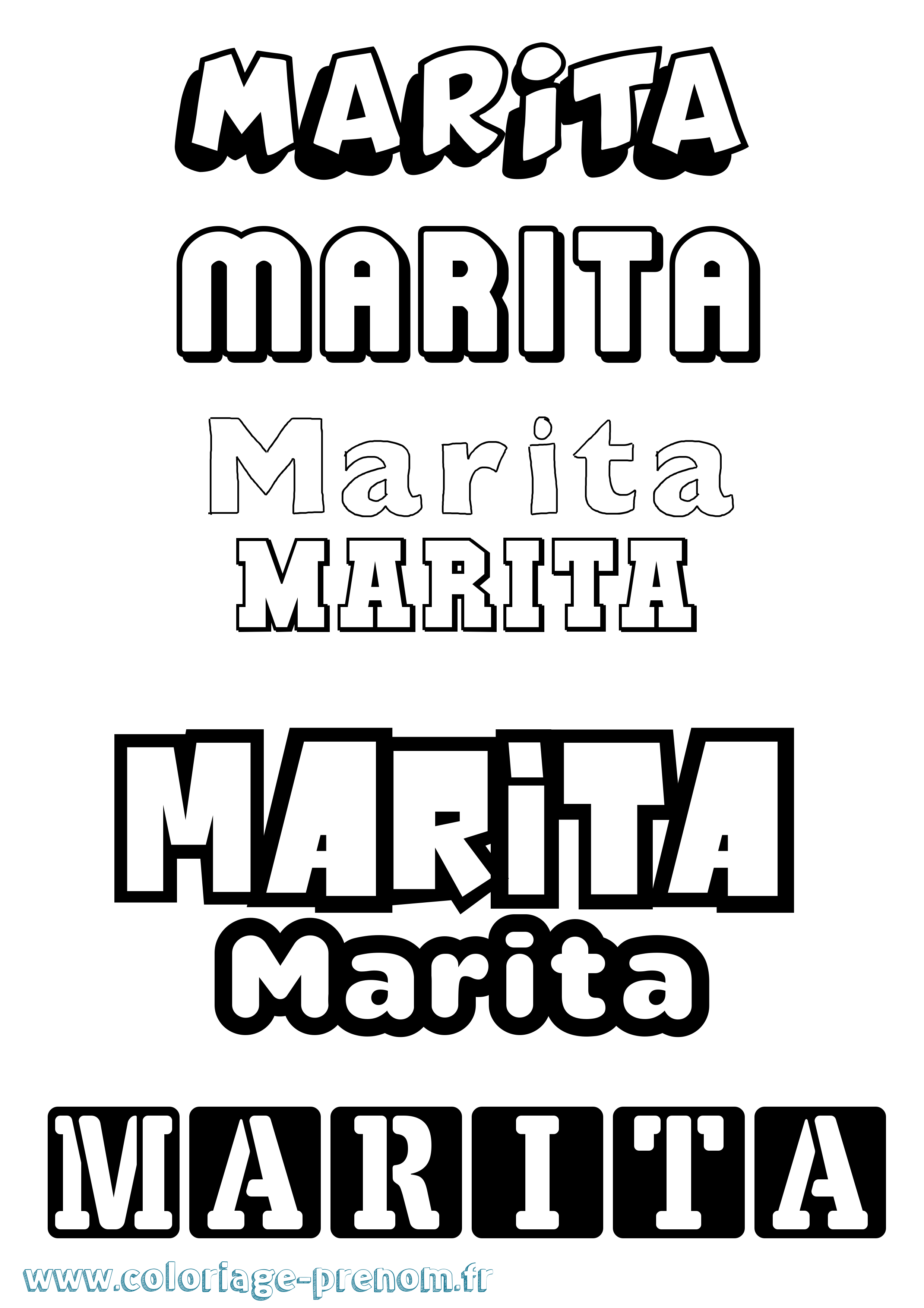 Coloriage Marita Simple Coloriage prénom Marita Simple