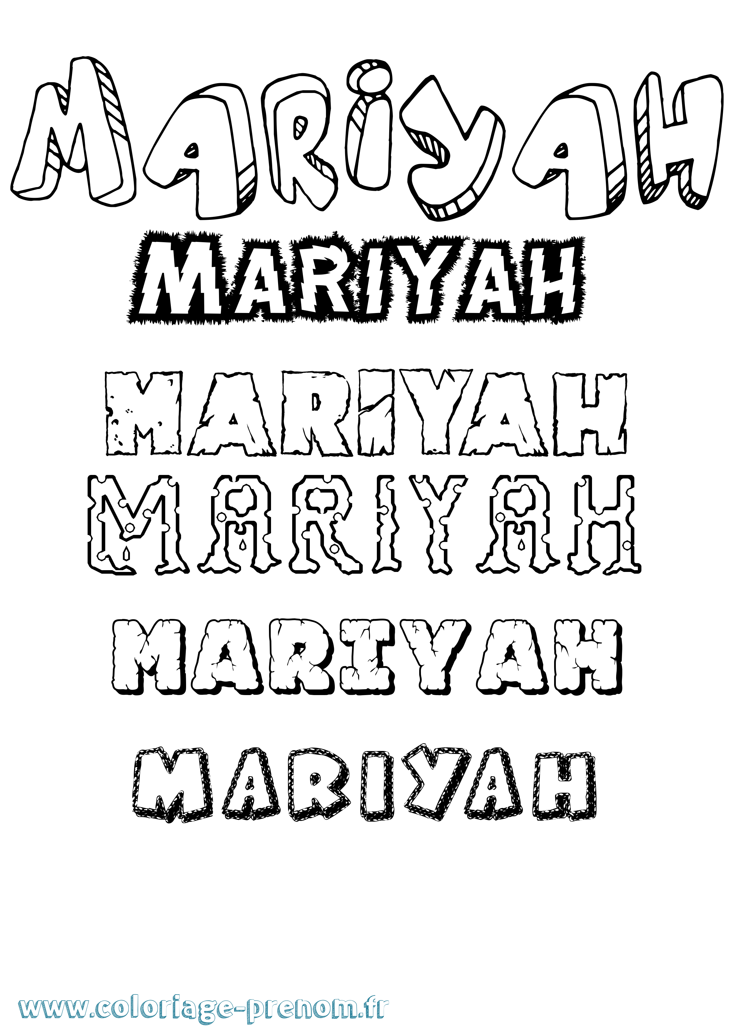 Coloriage Mariyah Destructuré Coloriage prénom Mariyah Destructuré