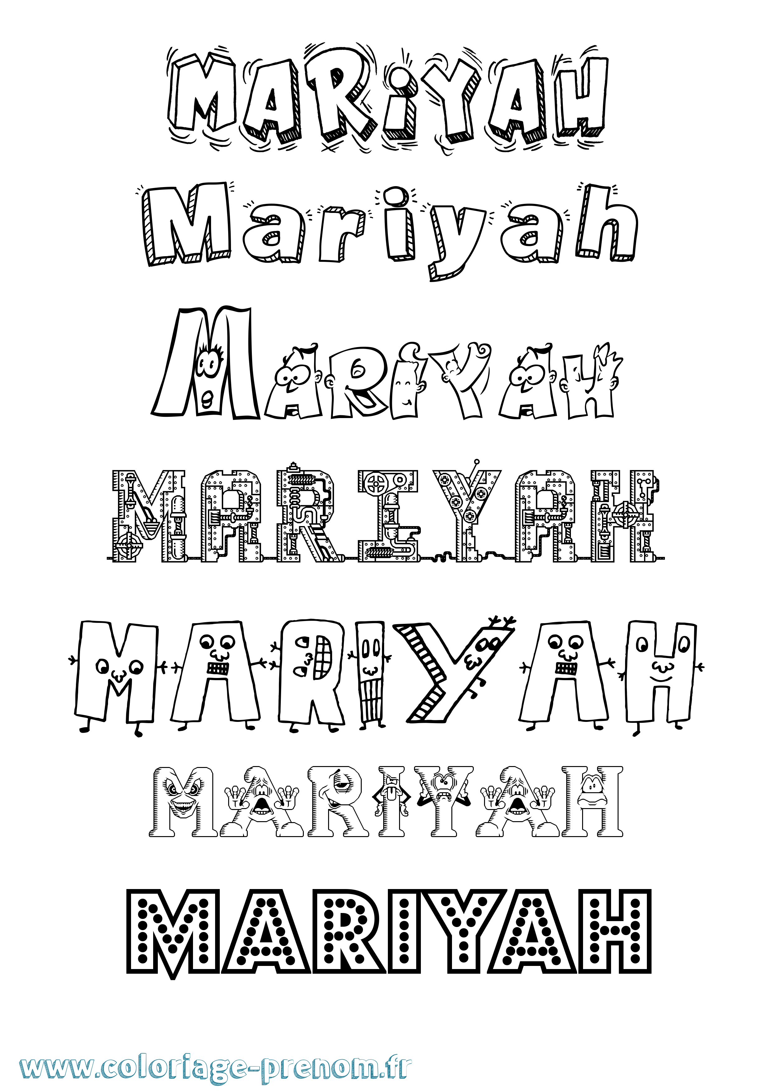 Coloriage Mariyah Fun Coloriage prénom Mariyah Fun