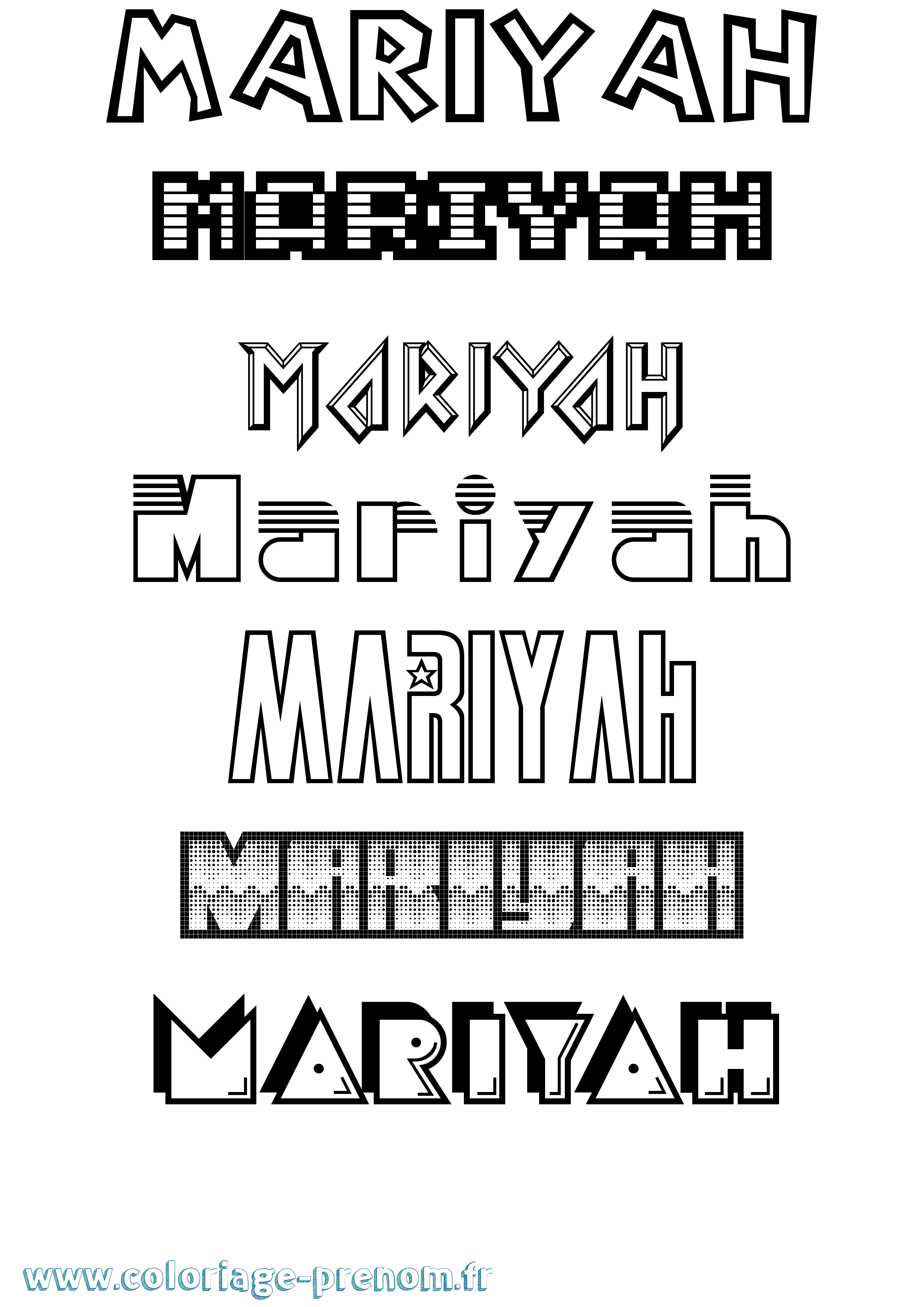 Coloriage Mariyah Jeux Vidéos Coloriage prénom Mariyah Jeux Vidéos