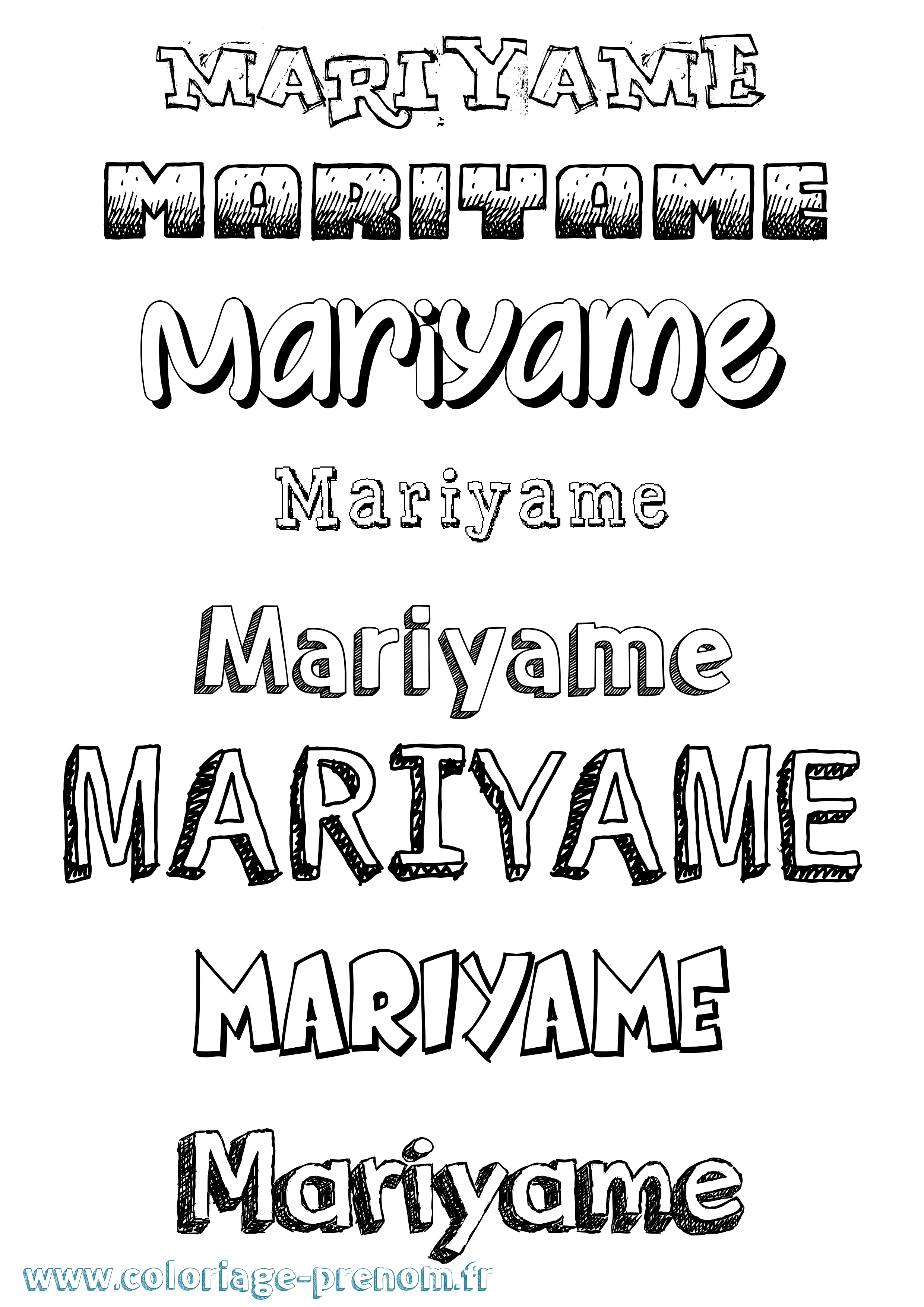 Coloriage Mariyame Dessiné Coloriage prénom Mariyame Dessiné