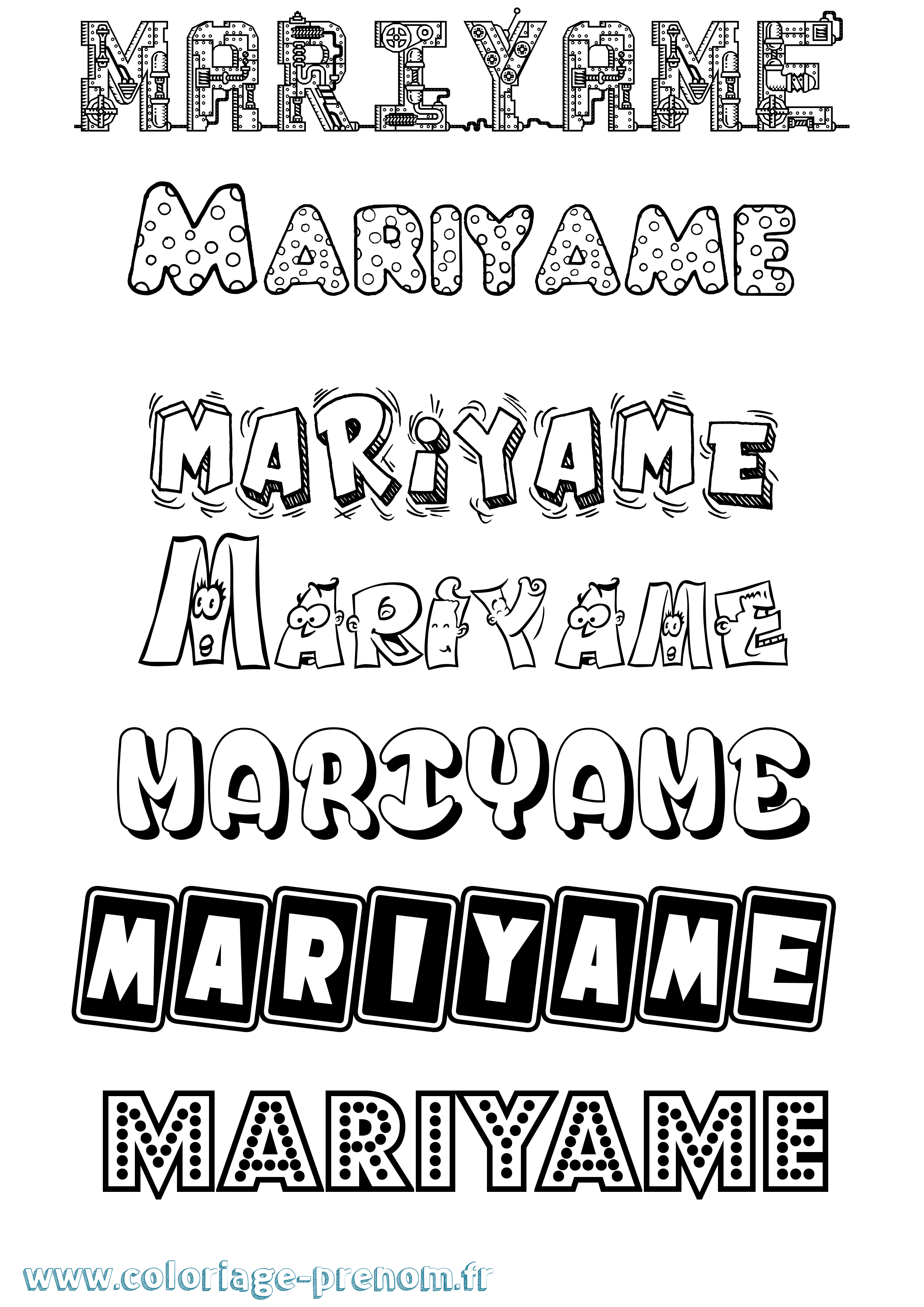 Coloriage Mariyame Fun Coloriage prénom Mariyame Fun