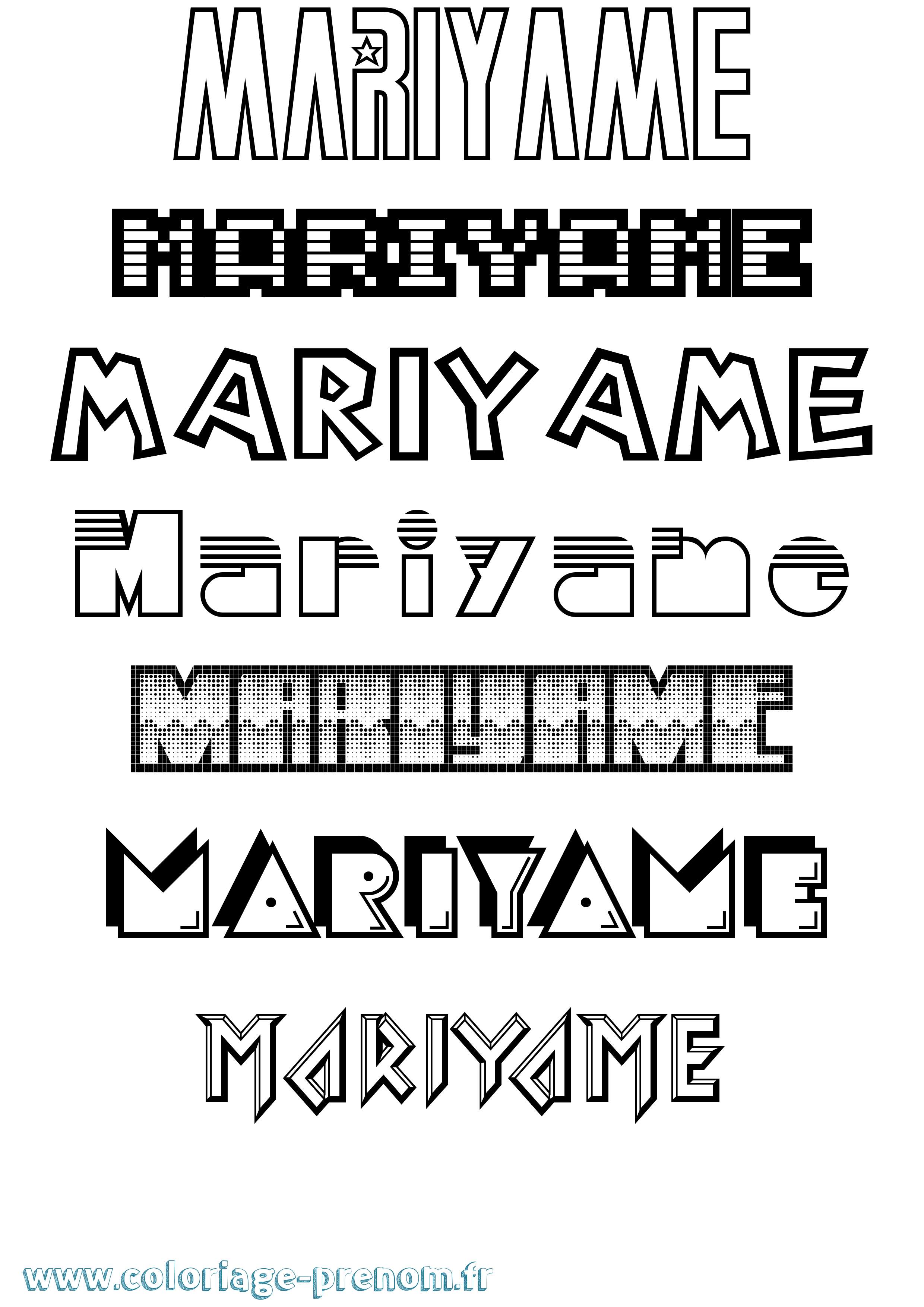 Coloriage Mariyame Jeux Vidéos Coloriage prénom Mariyame Jeux Vidéos