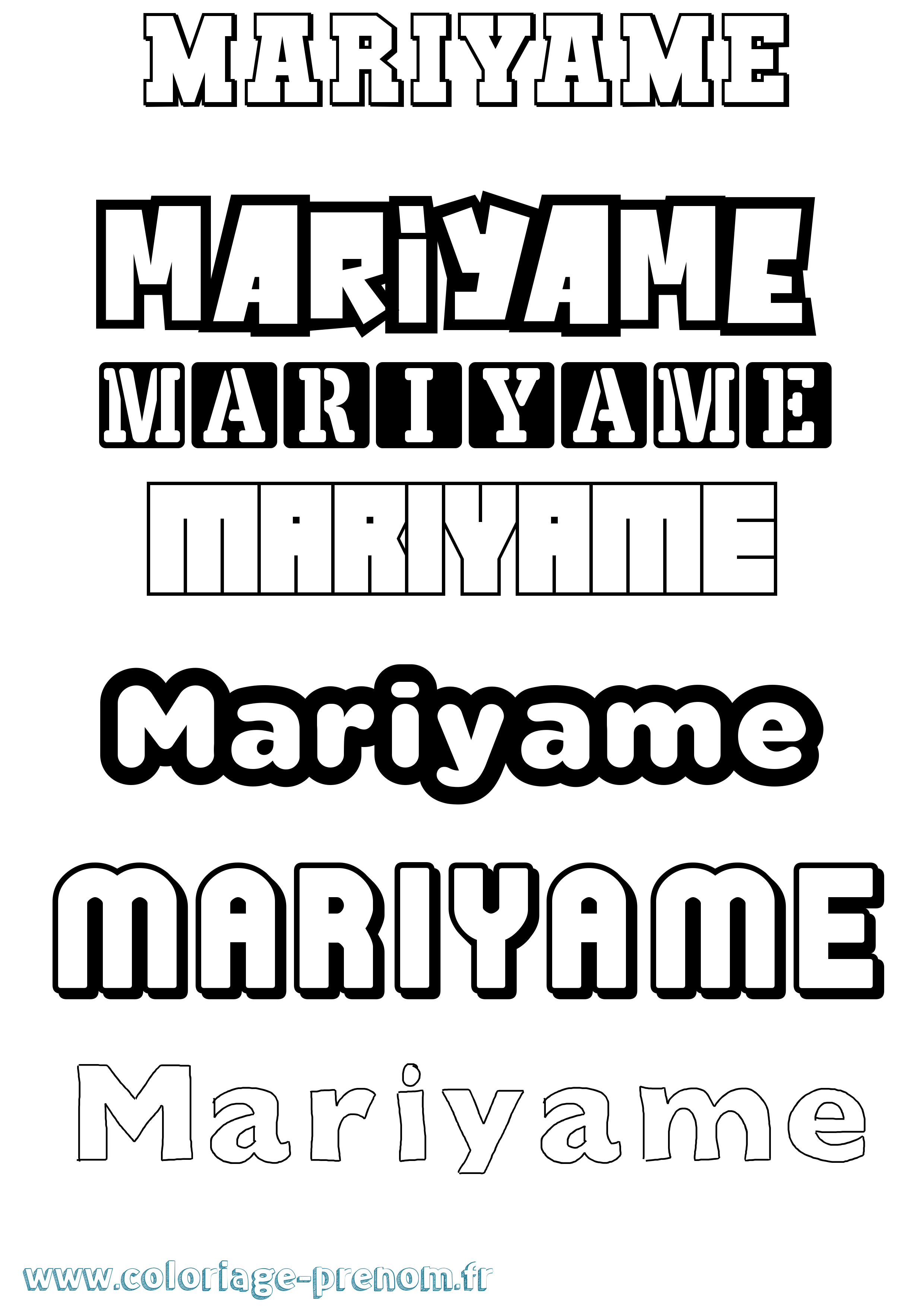 Coloriage Mariyame Simple Coloriage prénom Mariyame Simple