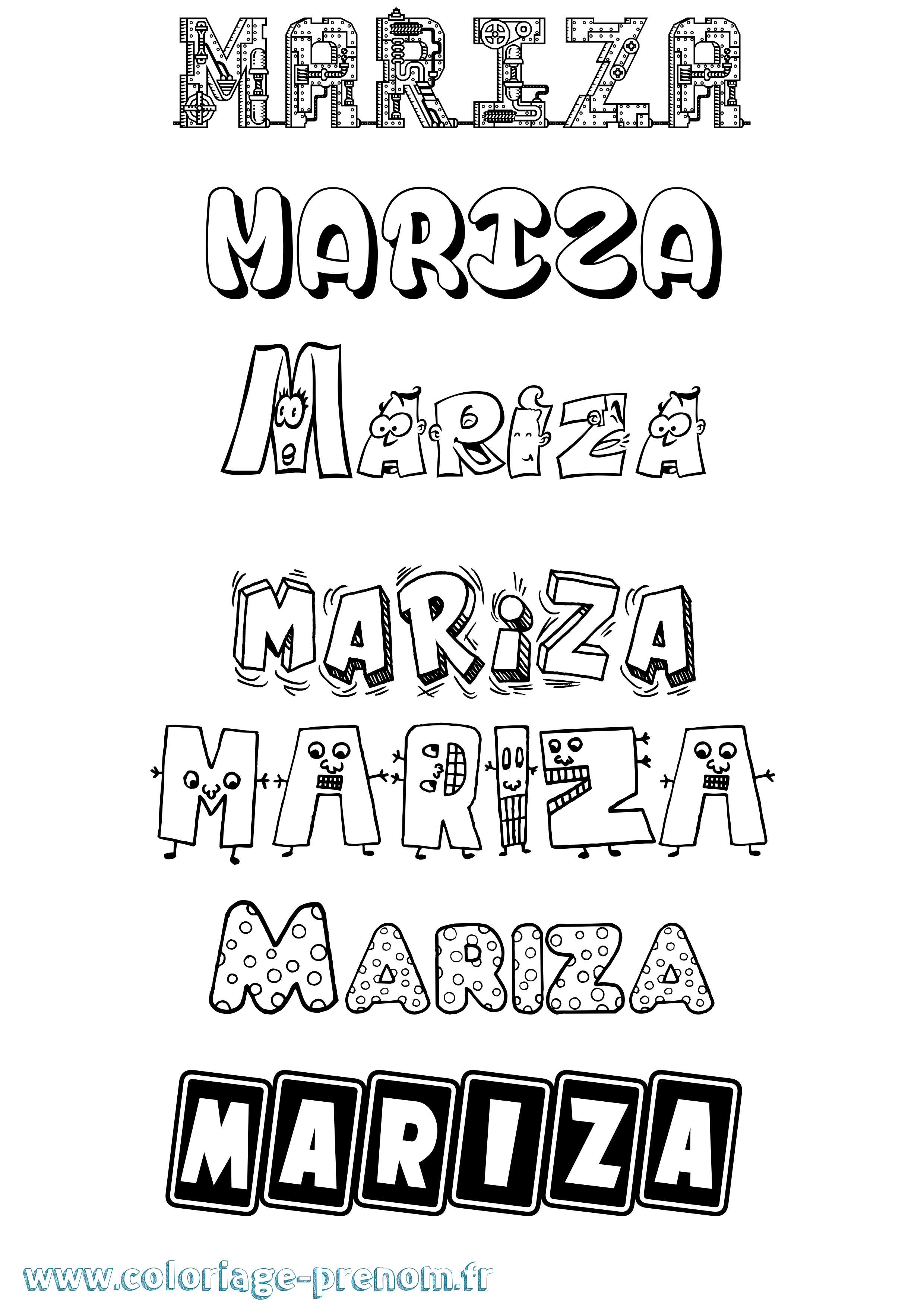 Coloriage Mariza Fun Coloriage prénom Mariza Fun