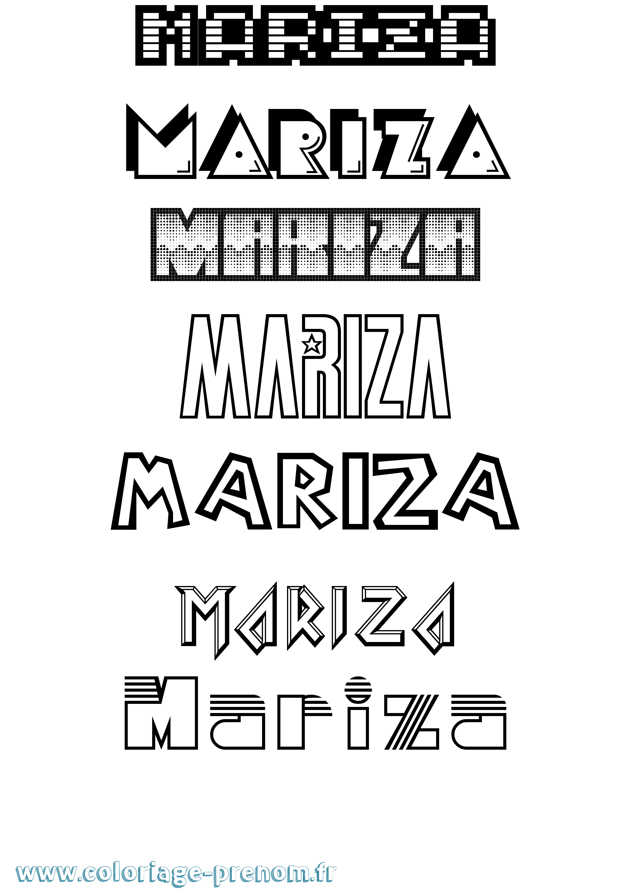 Coloriage Mariza Jeux Vidéos Coloriage prénom Mariza Jeux Vidéos