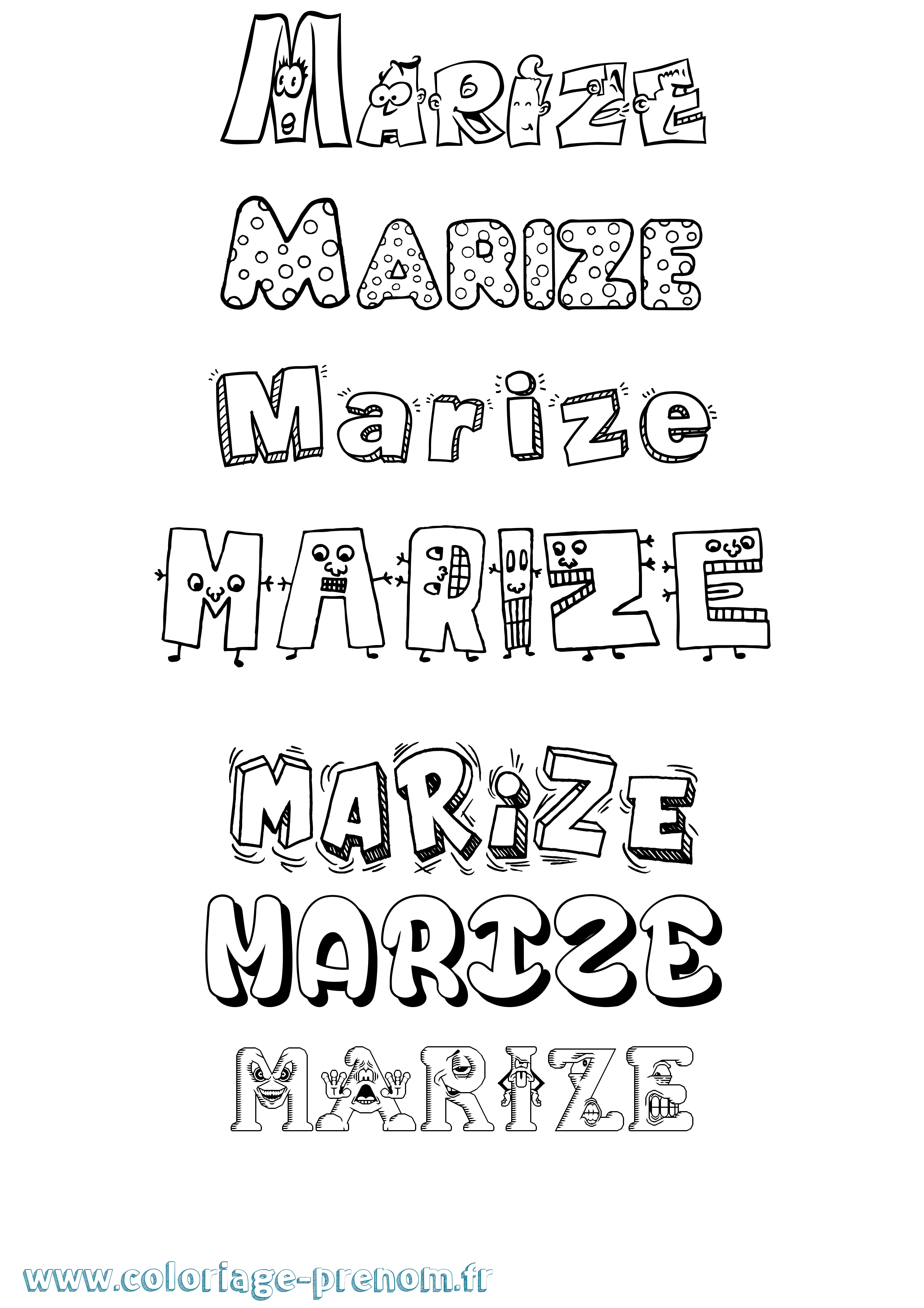 Coloriage Marize Fun Coloriage prénom Marize Fun