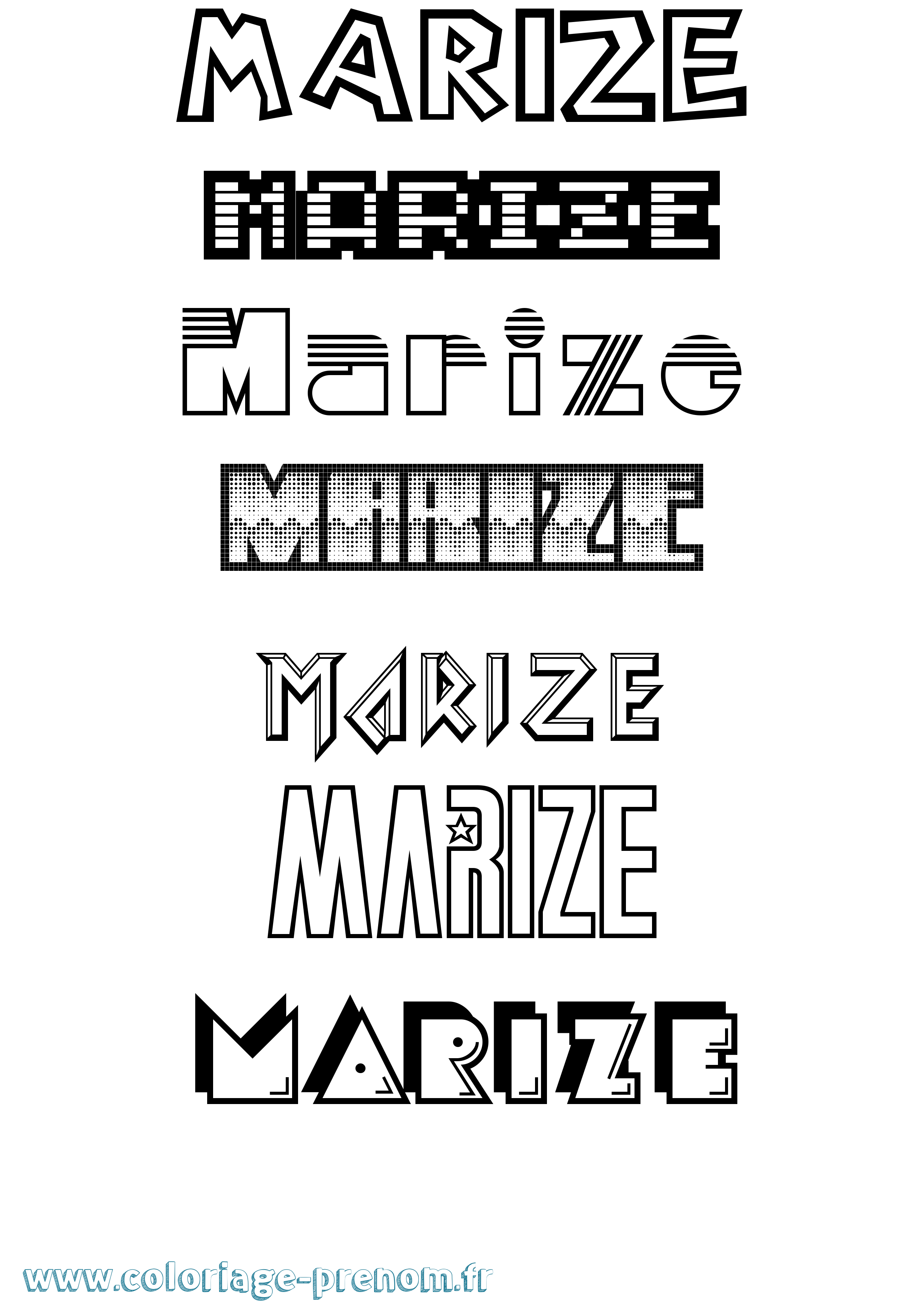 Coloriage Marize Jeux Vidéos Coloriage prénom Marize Jeux Vidéos