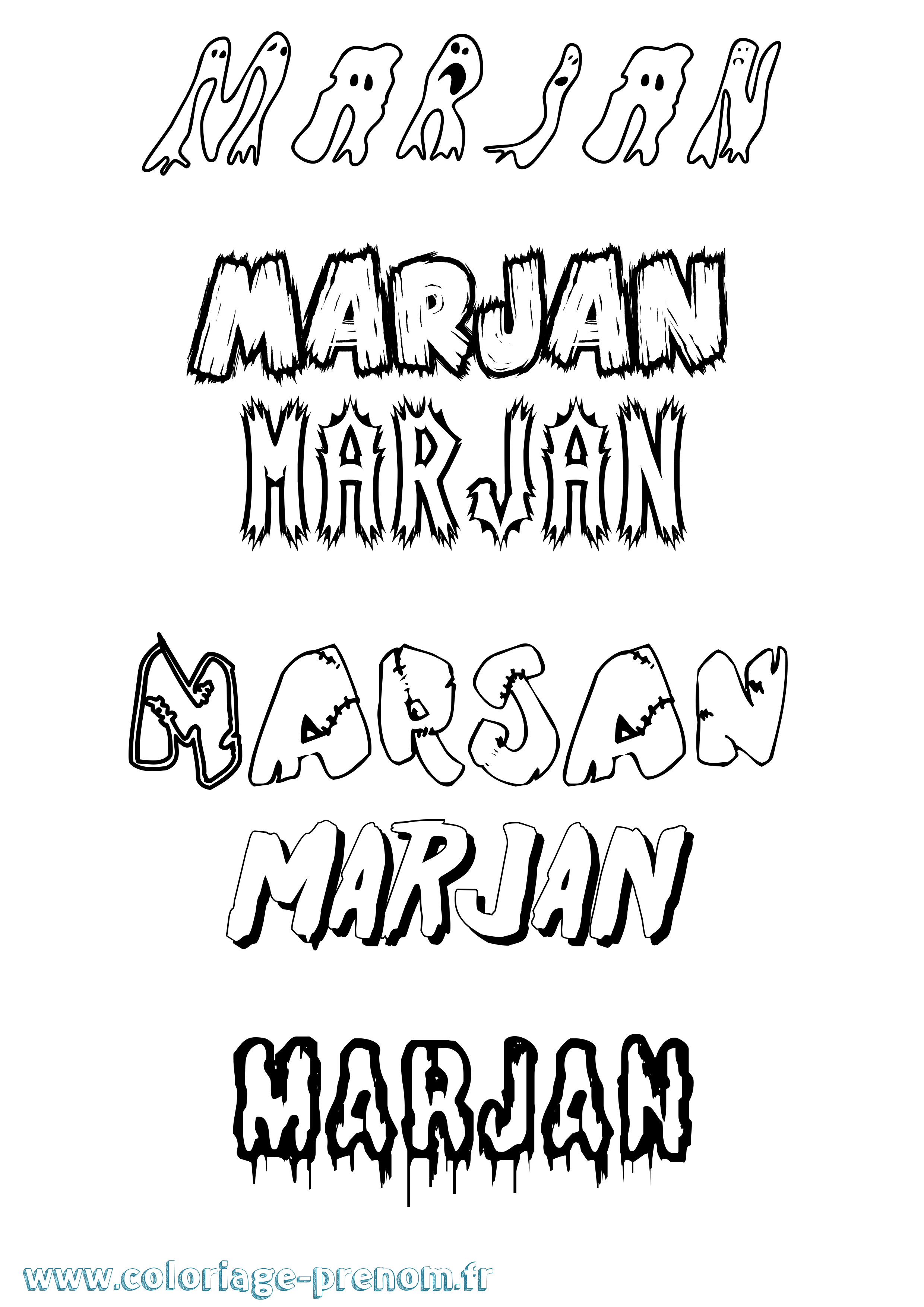 Coloriage Marjan Frisson Coloriage prénom Marjan Frisson