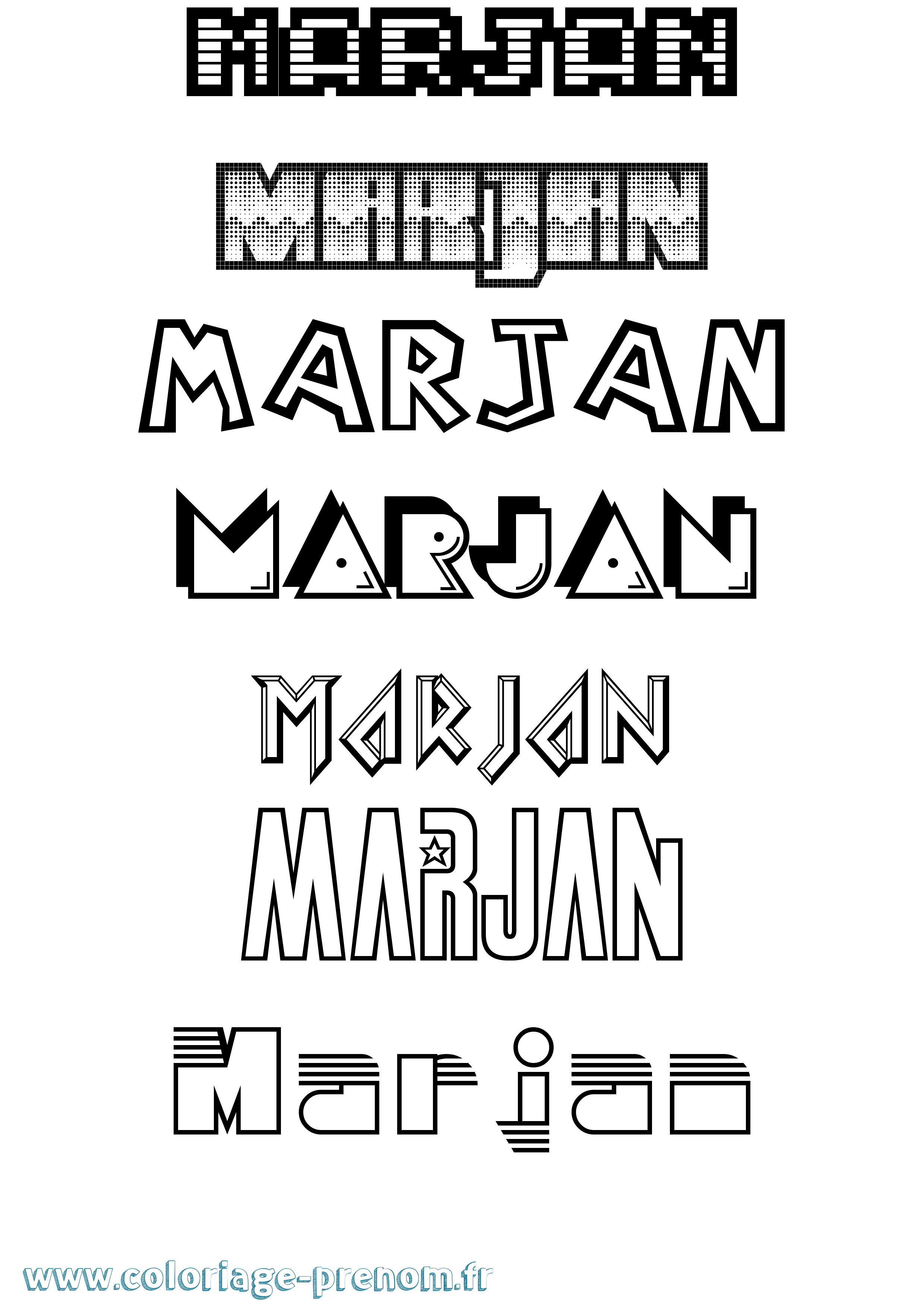 Coloriage Marjan Jeux Vidéos Coloriage prénom Marjan Jeux Vidéos