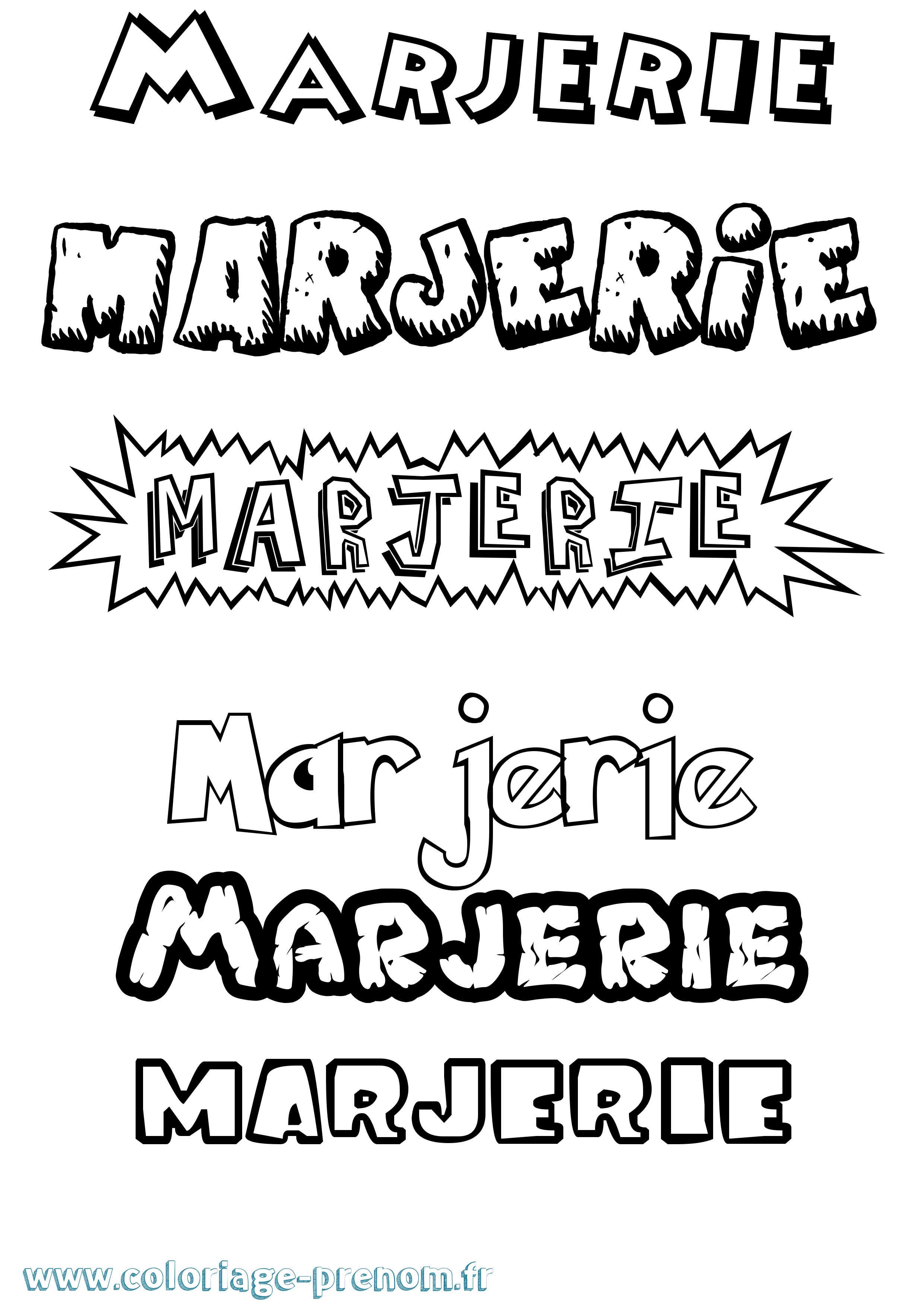 Coloriage Marjerie Dessin Animé Coloriage prénom Marjerie Dessin Animé