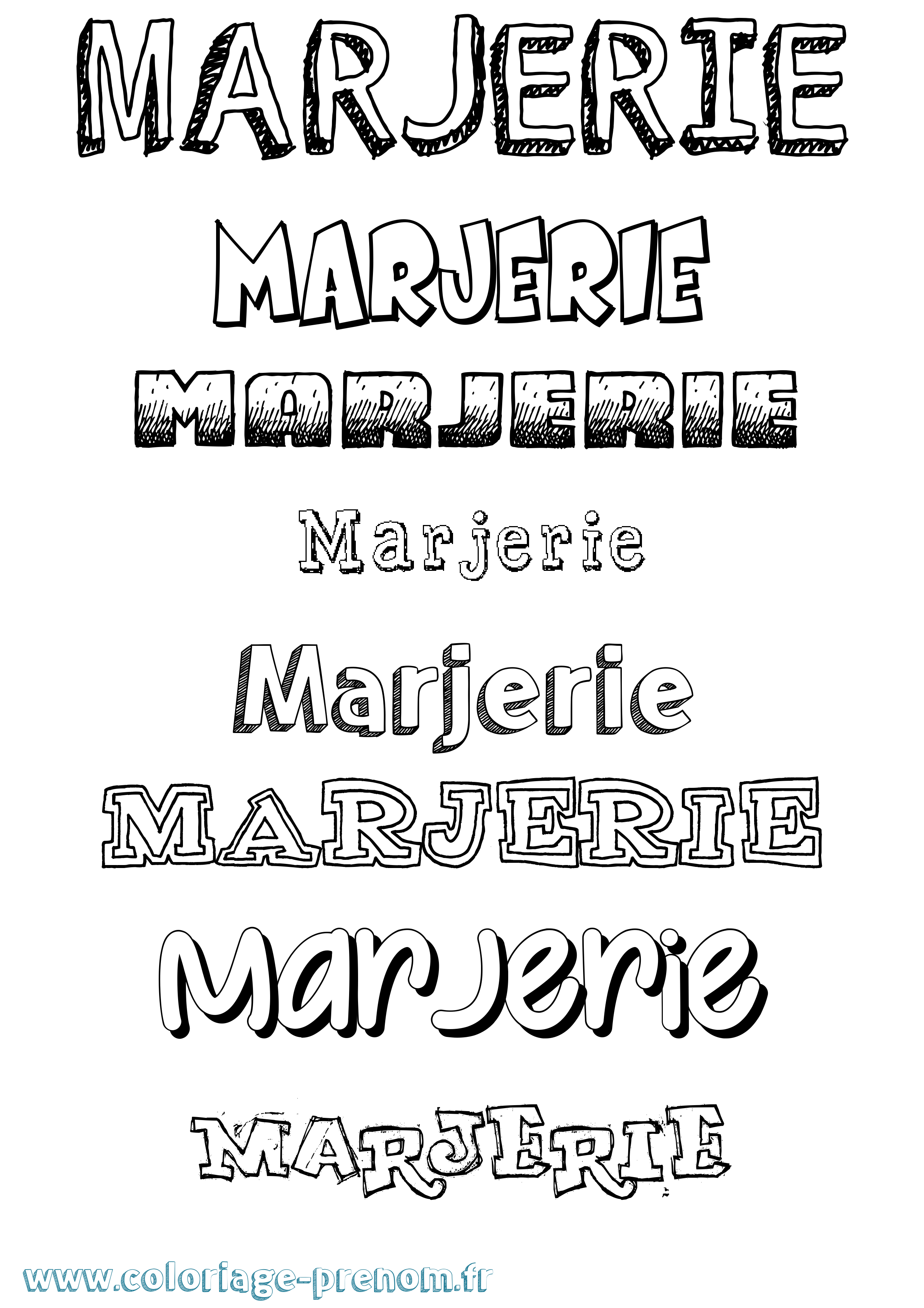 Coloriage Marjerie Dessiné Coloriage prénom Marjerie Dessiné