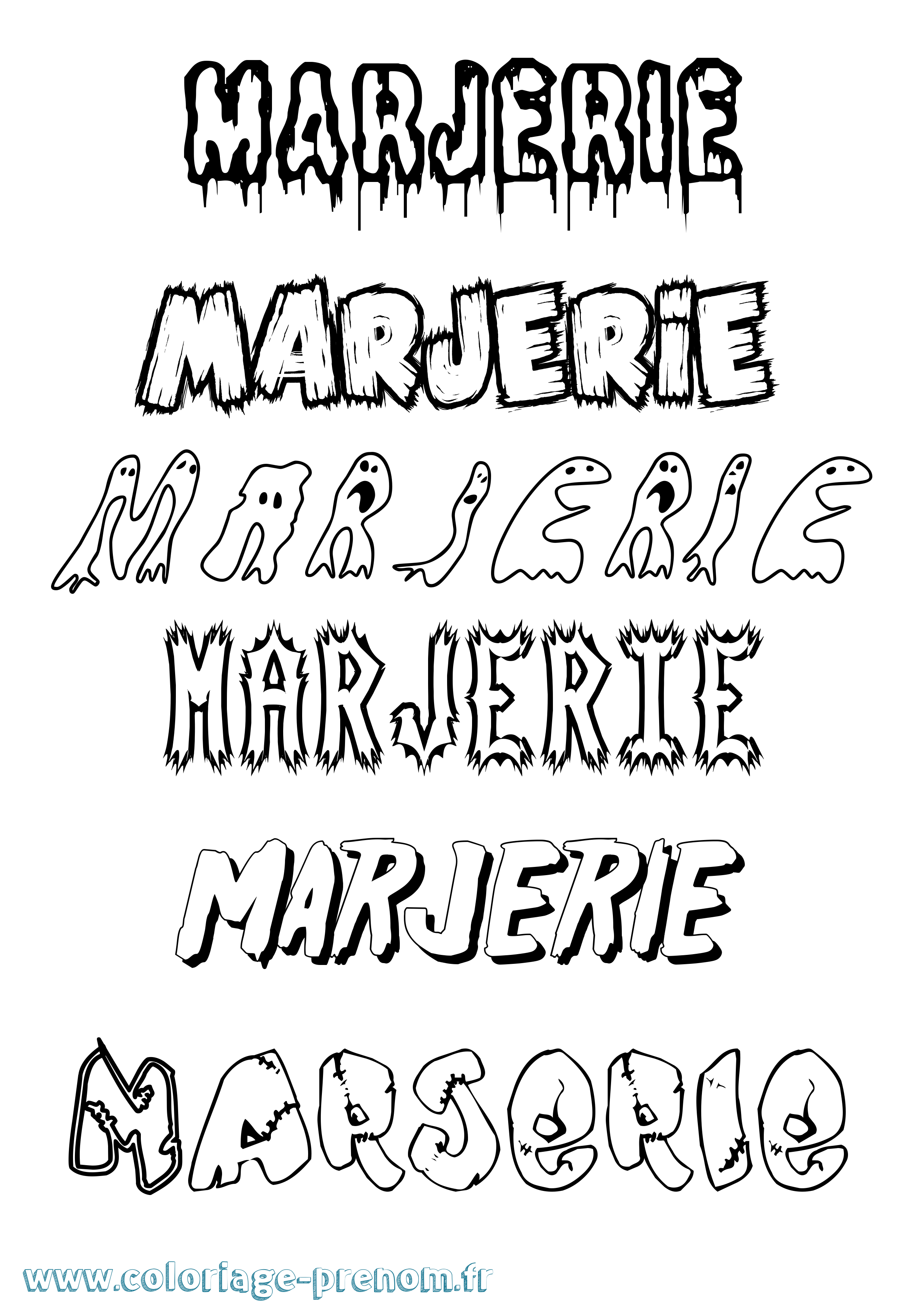 Coloriage Marjerie Frisson Coloriage prénom Marjerie Frisson