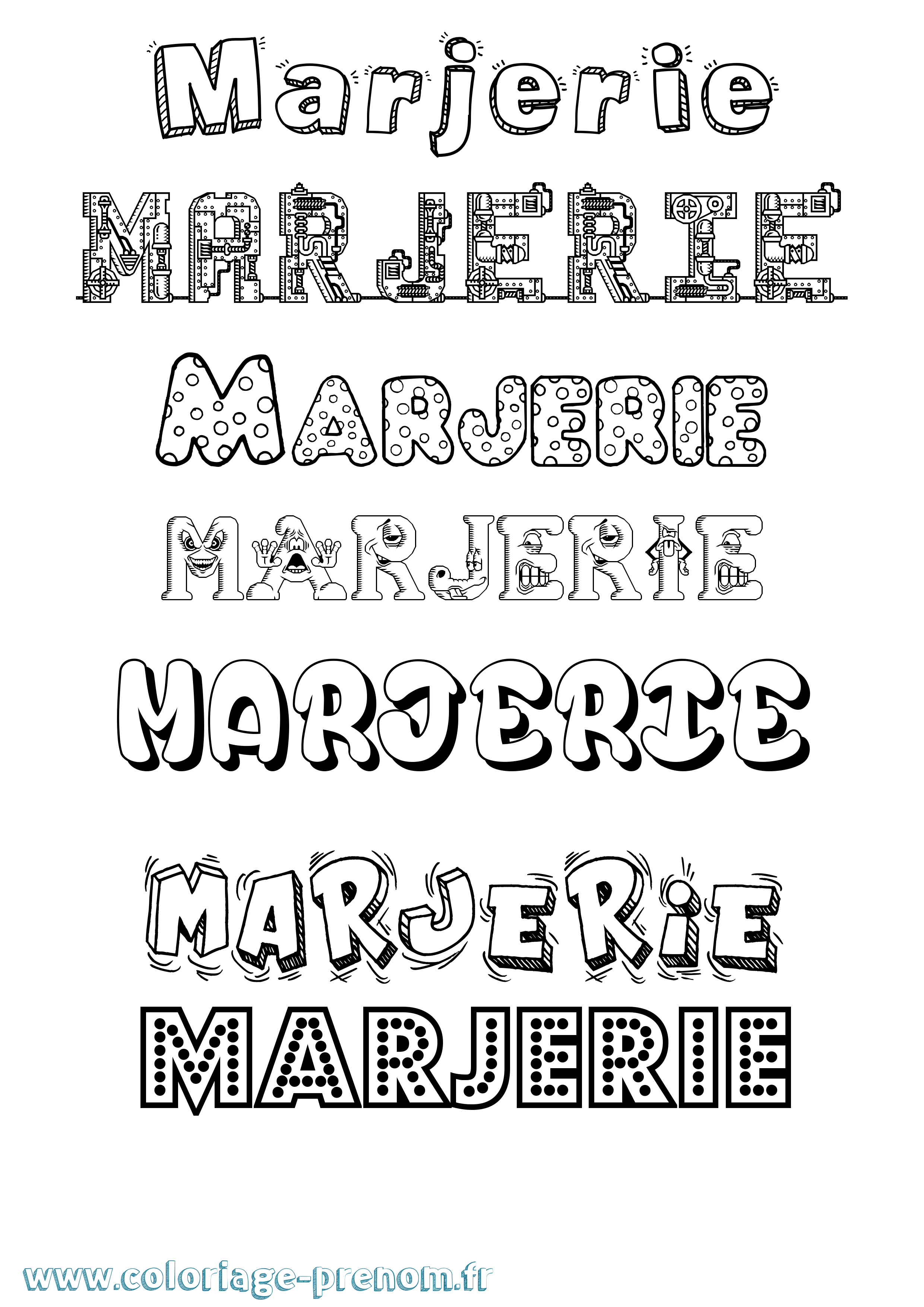 Coloriage Marjerie Fun Coloriage prénom Marjerie Fun