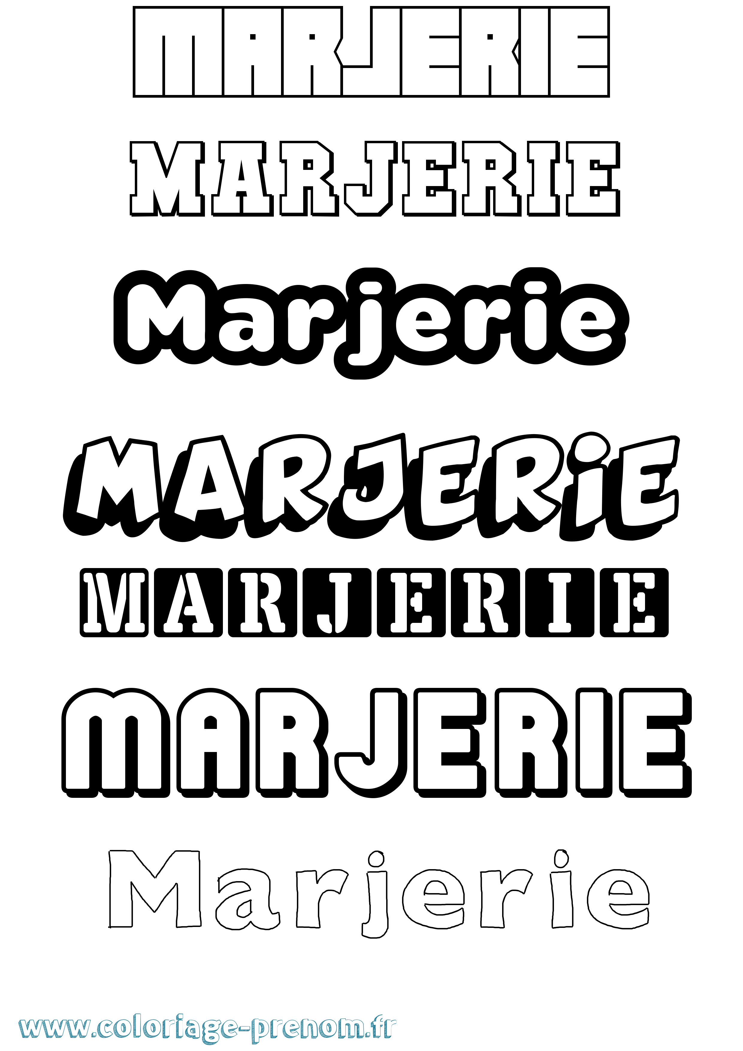 Coloriage Marjerie Simple Coloriage prénom Marjerie Simple