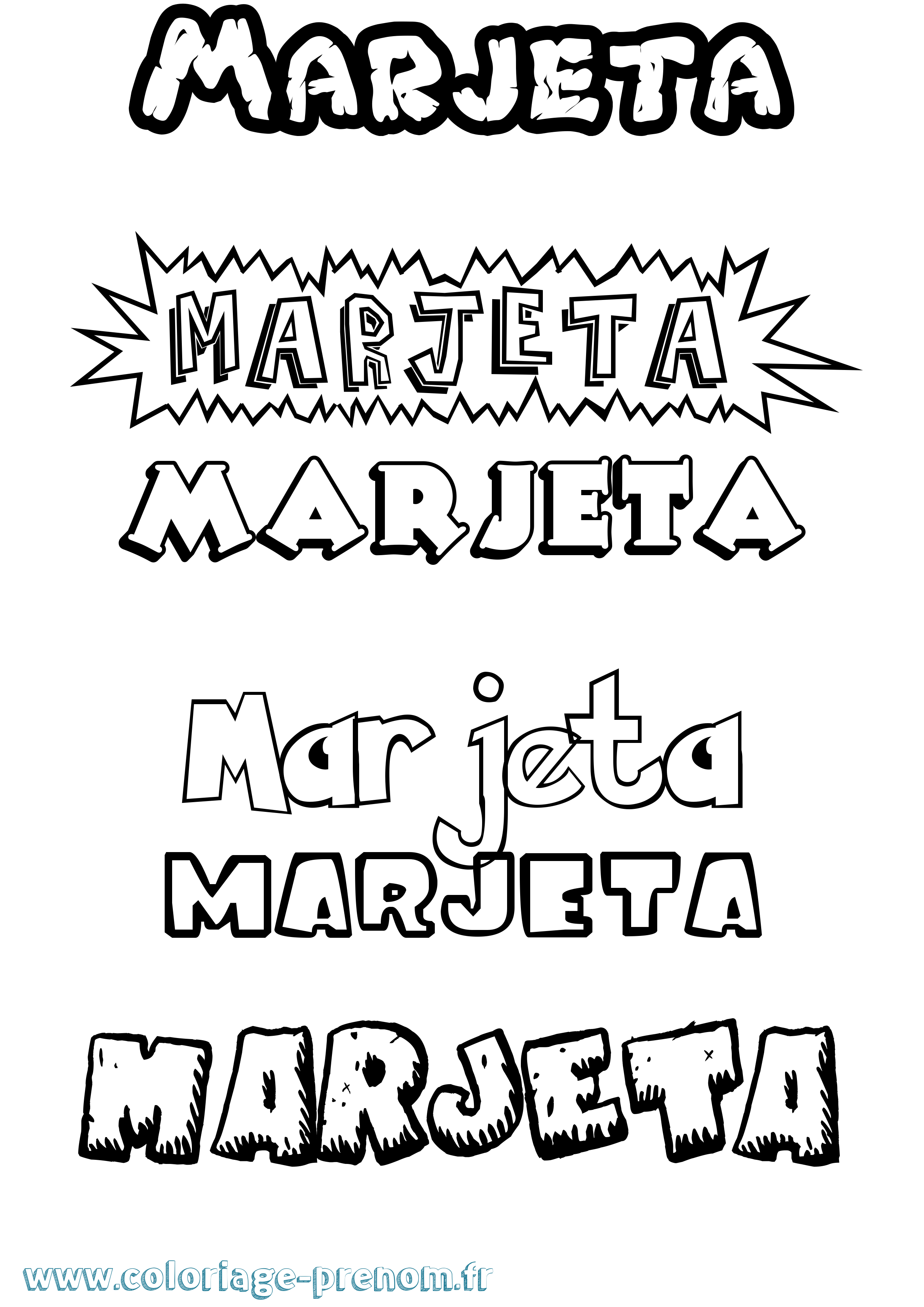 Coloriage Marjeta Dessin Animé Coloriage prénom Marjeta Dessin Animé