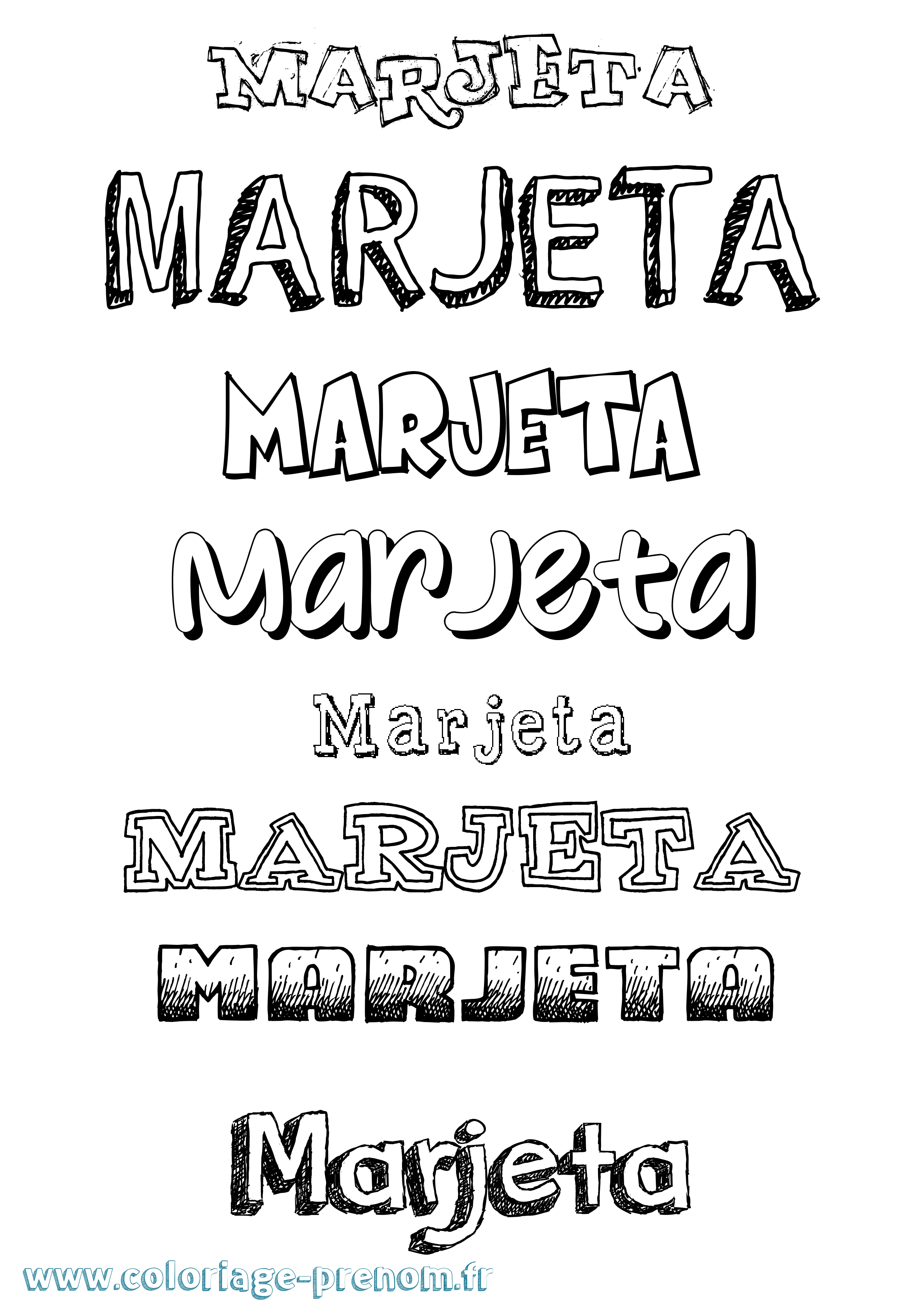 Coloriage Marjeta Dessiné Coloriage prénom Marjeta Dessiné