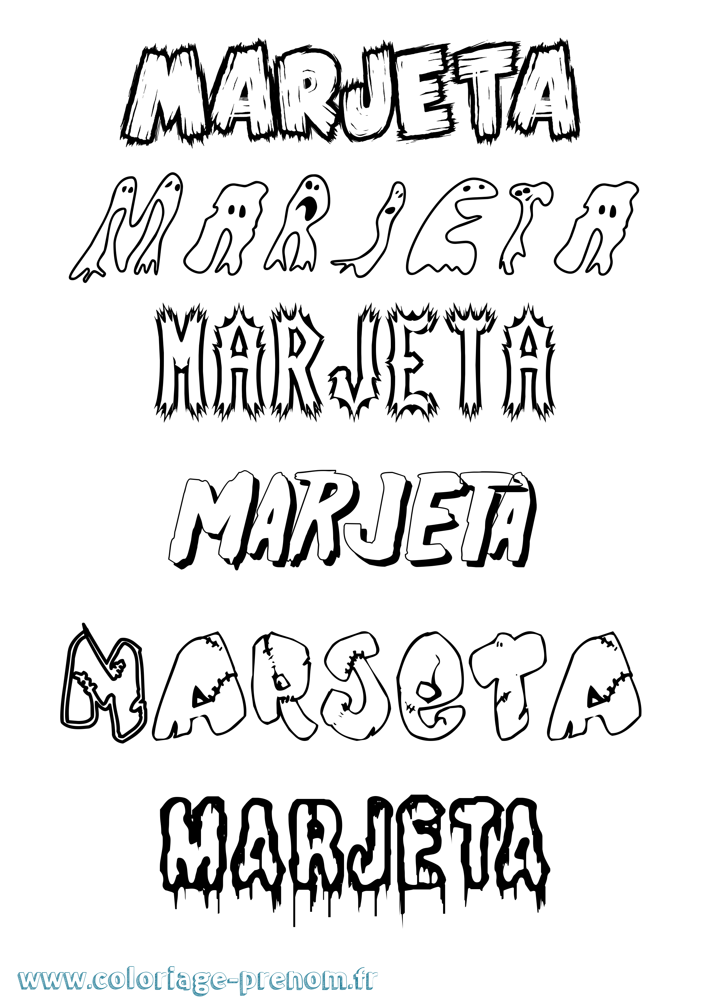 Coloriage Marjeta Frisson Coloriage prénom Marjeta Frisson