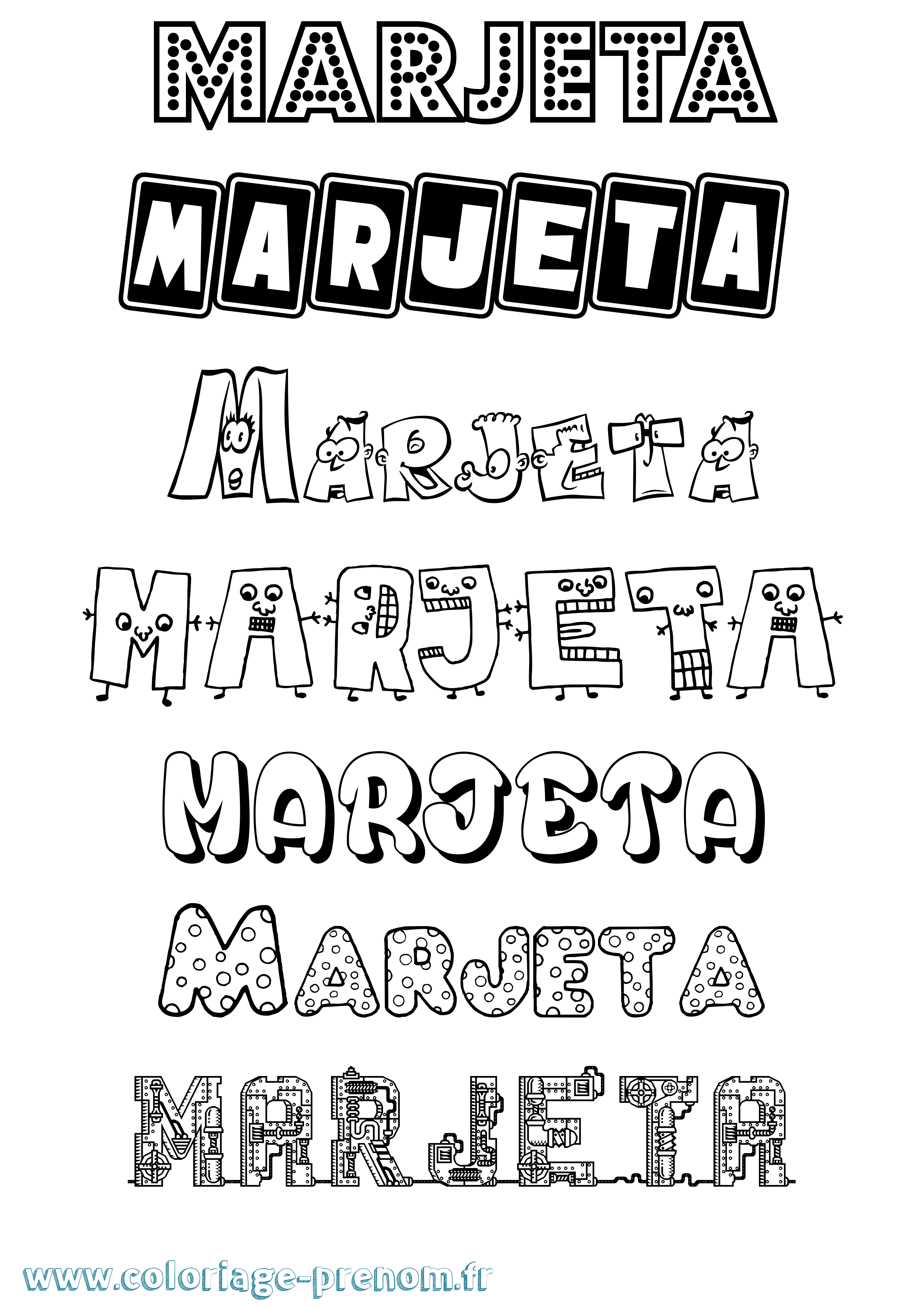 Coloriage Marjeta Fun Coloriage prénom Marjeta Fun