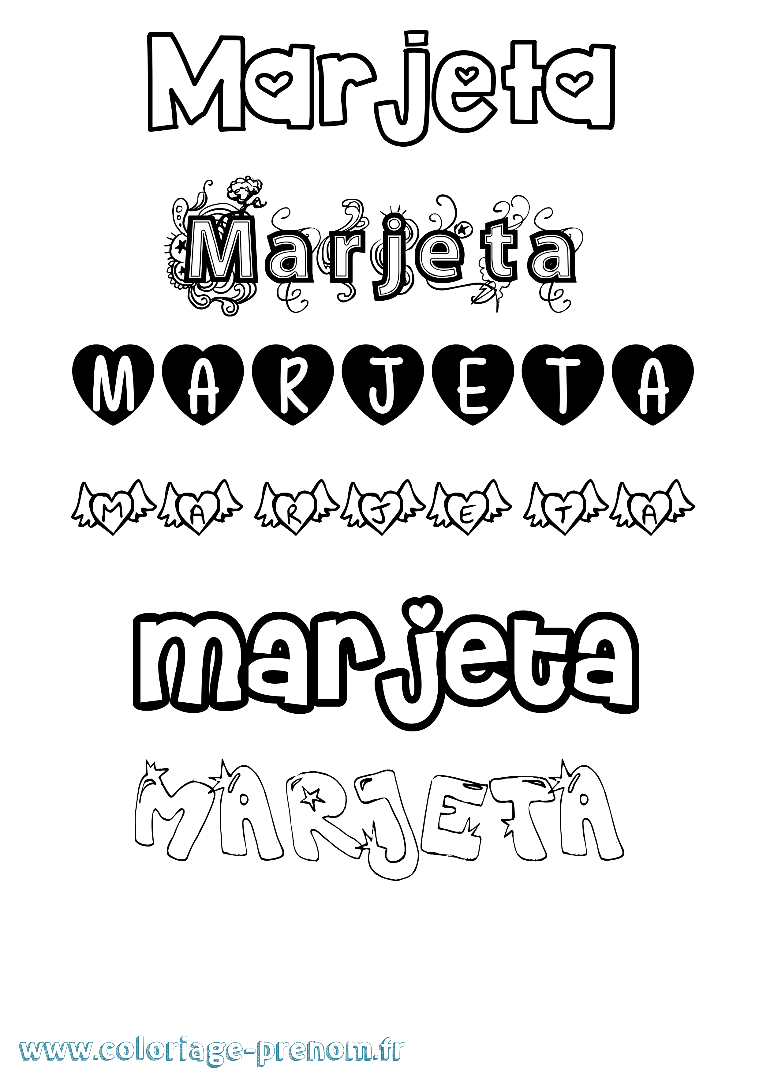 Coloriage Marjeta Girly Coloriage prénom Marjeta Girly