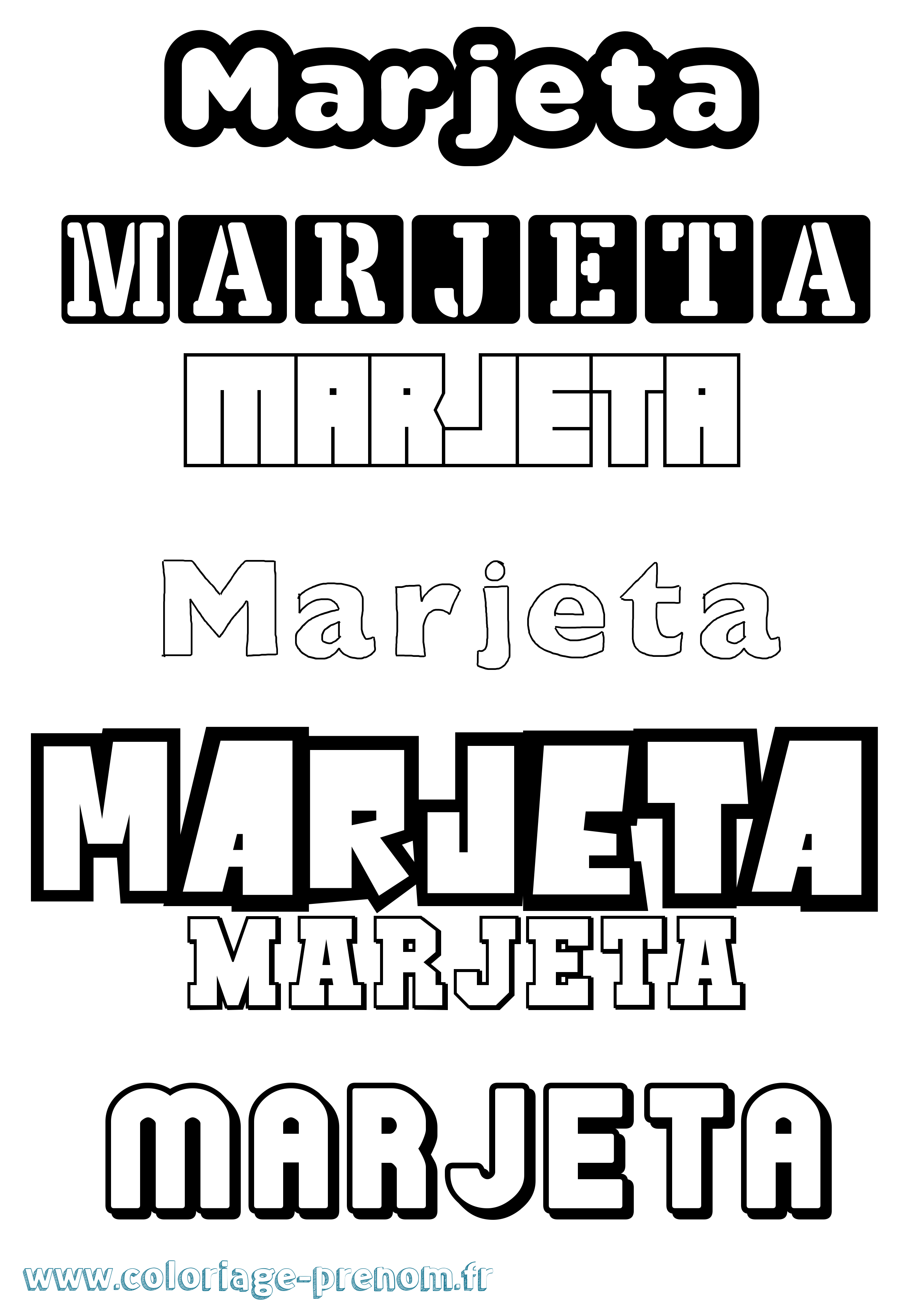 Coloriage Marjeta Simple Coloriage prénom Marjeta Simple