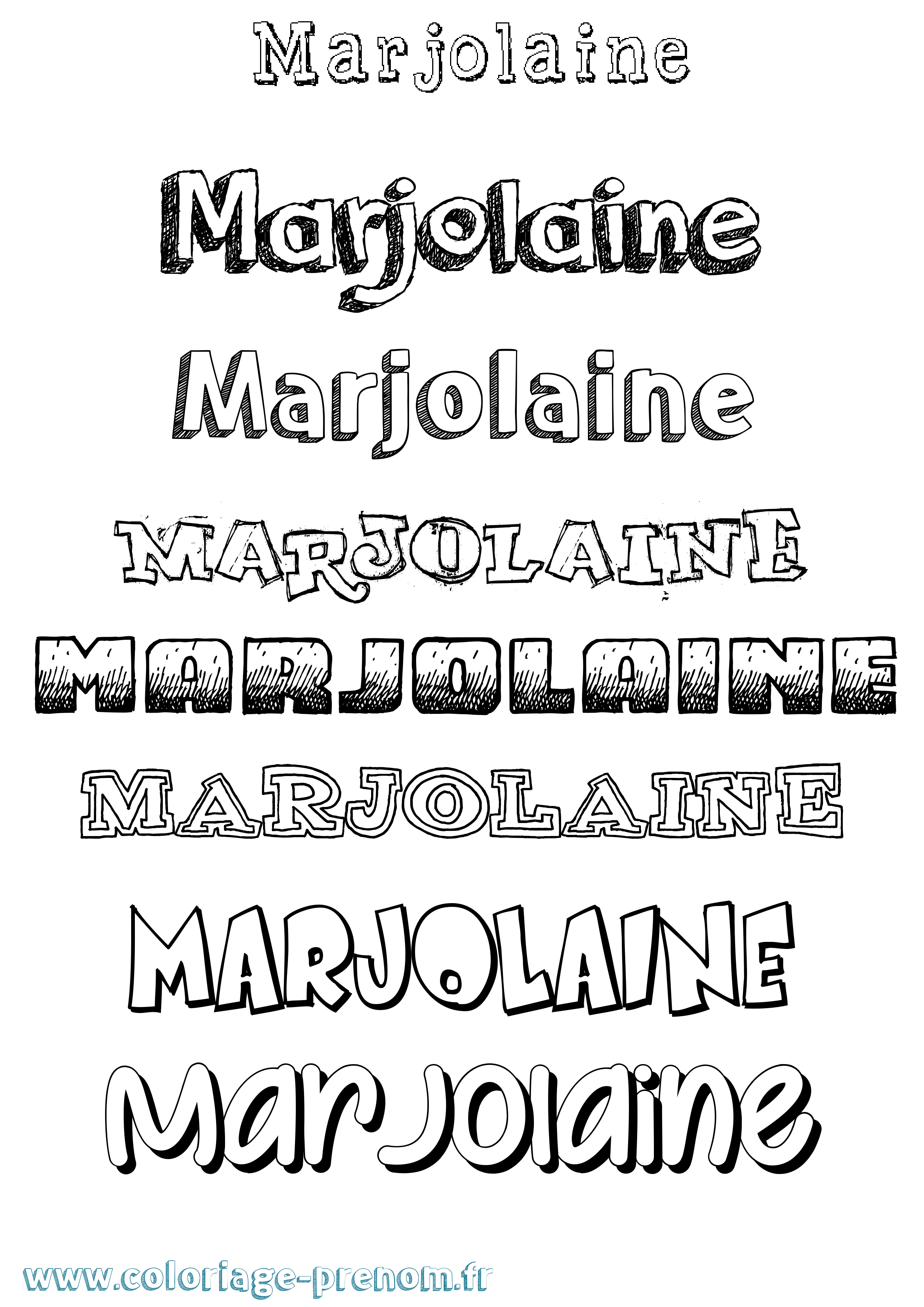 Coloriage Marjolaine Dessiné Coloriage prénom Marjolaine Dessiné