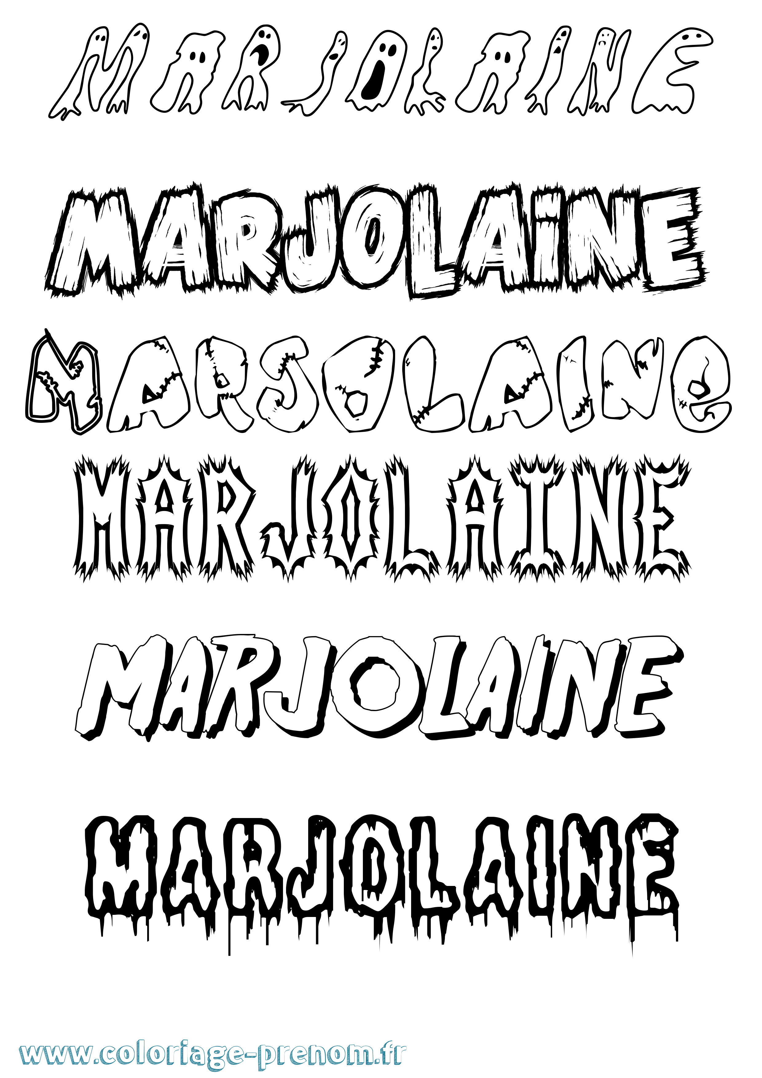 Coloriage Marjolaine Frisson Coloriage prénom Marjolaine Frisson