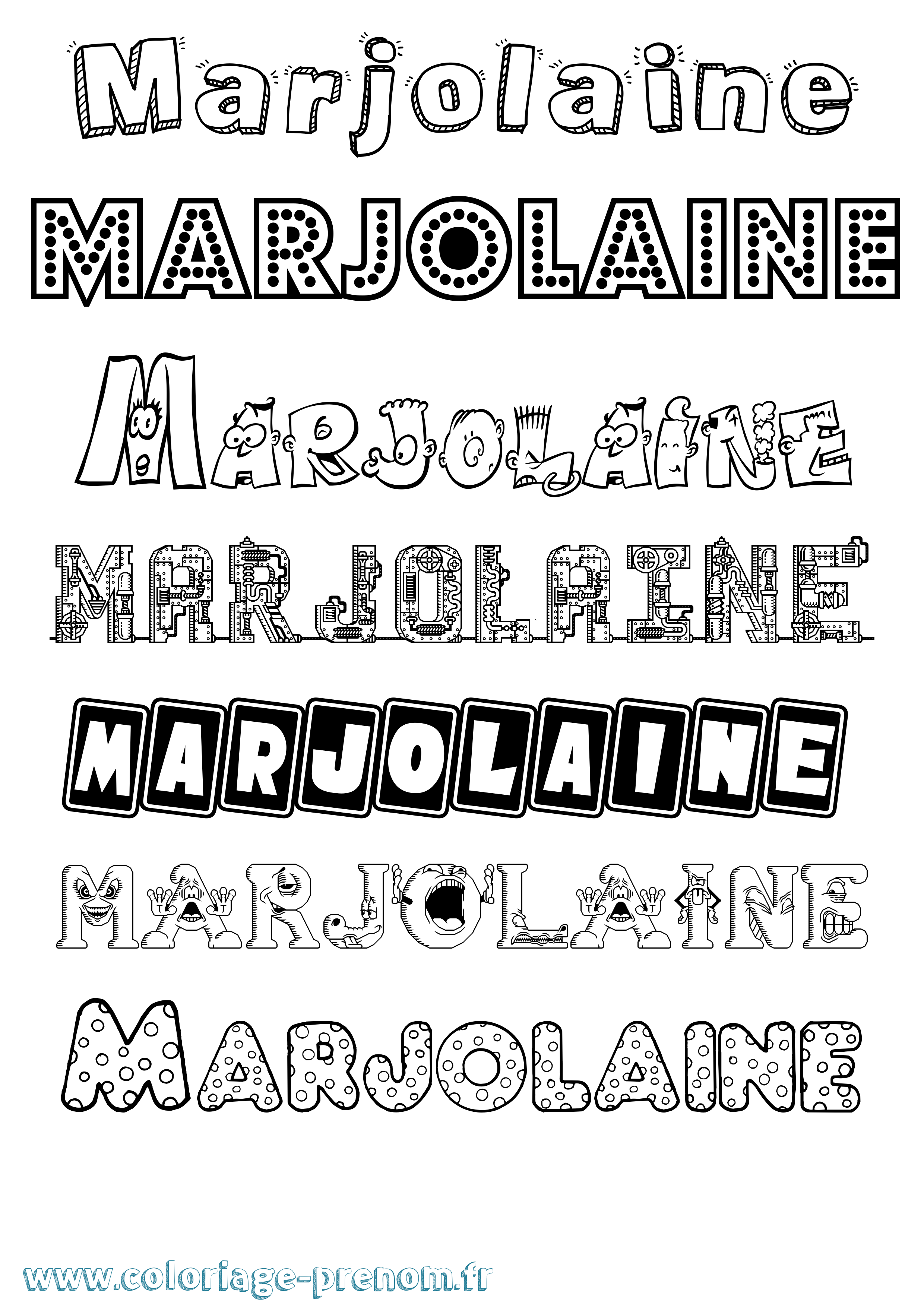 Coloriage Marjolaine Fun Coloriage prénom Marjolaine Fun