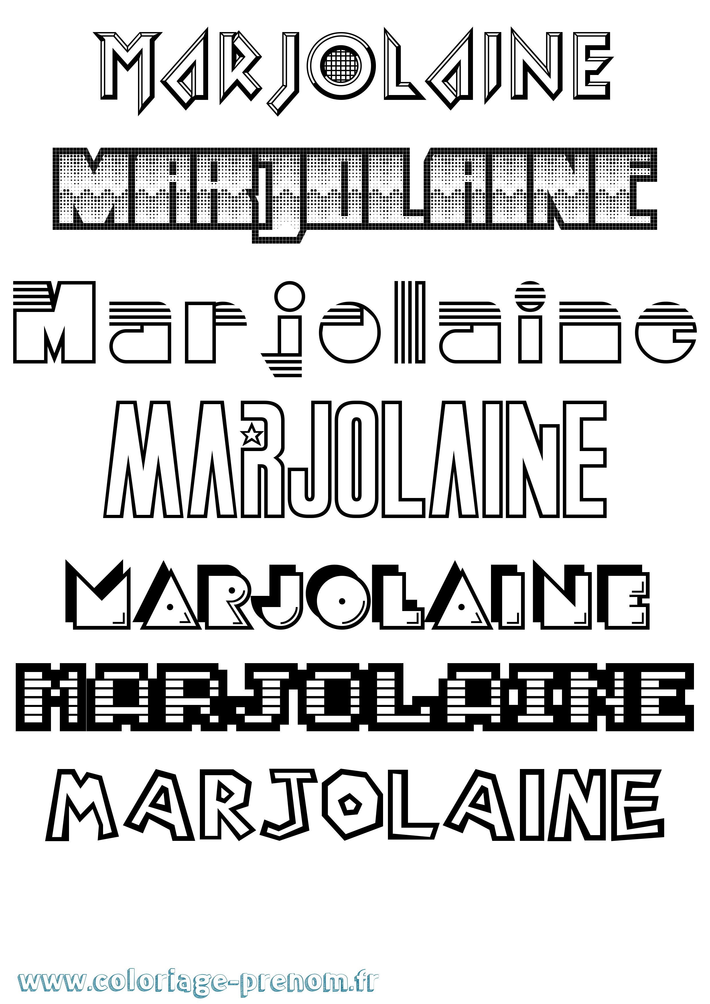 Coloriage Marjolaine Jeux Vidéos Coloriage prénom Marjolaine Jeux Vidéos