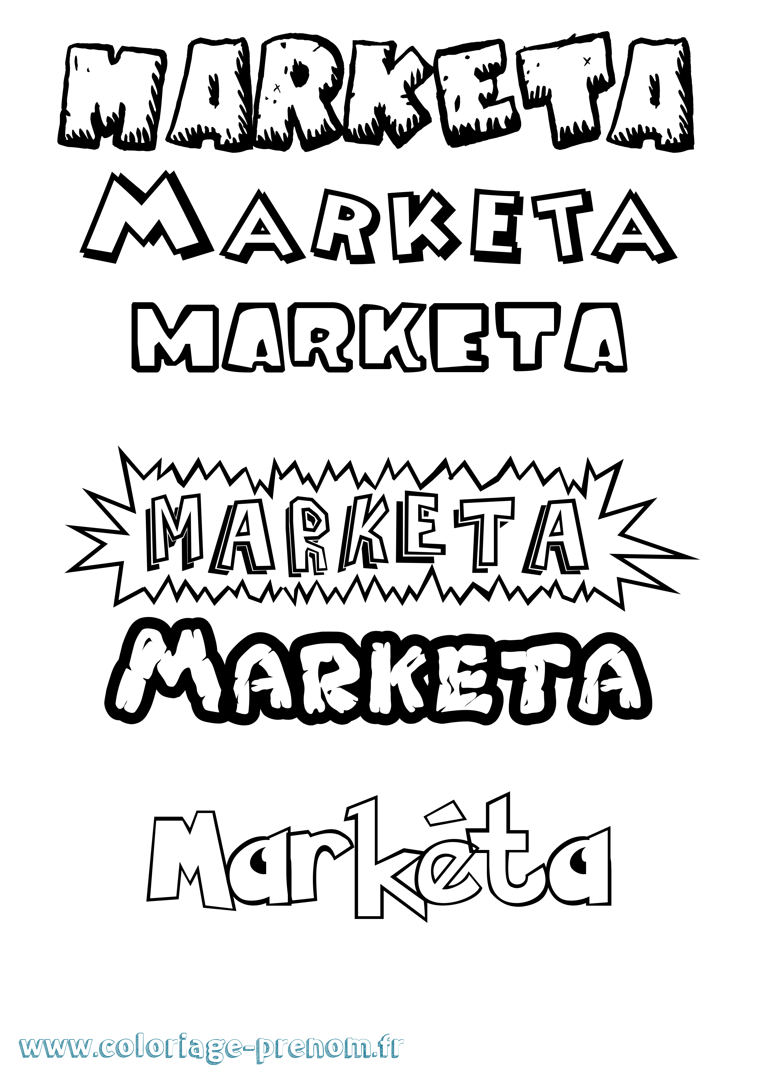 Coloriage Markéta Dessin Animé Coloriage prénom Markéta Dessin Animé