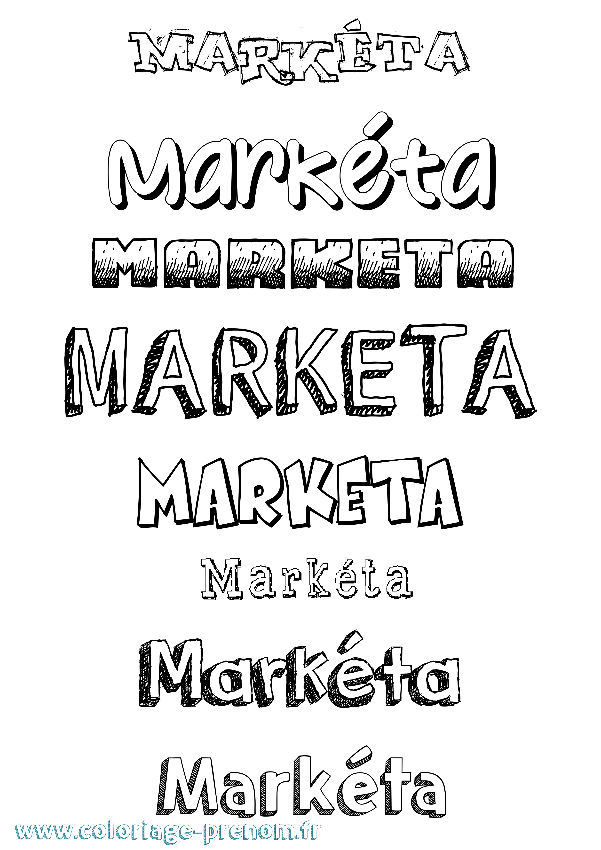 Coloriage Markéta Dessiné Coloriage prénom Markéta Dessiné