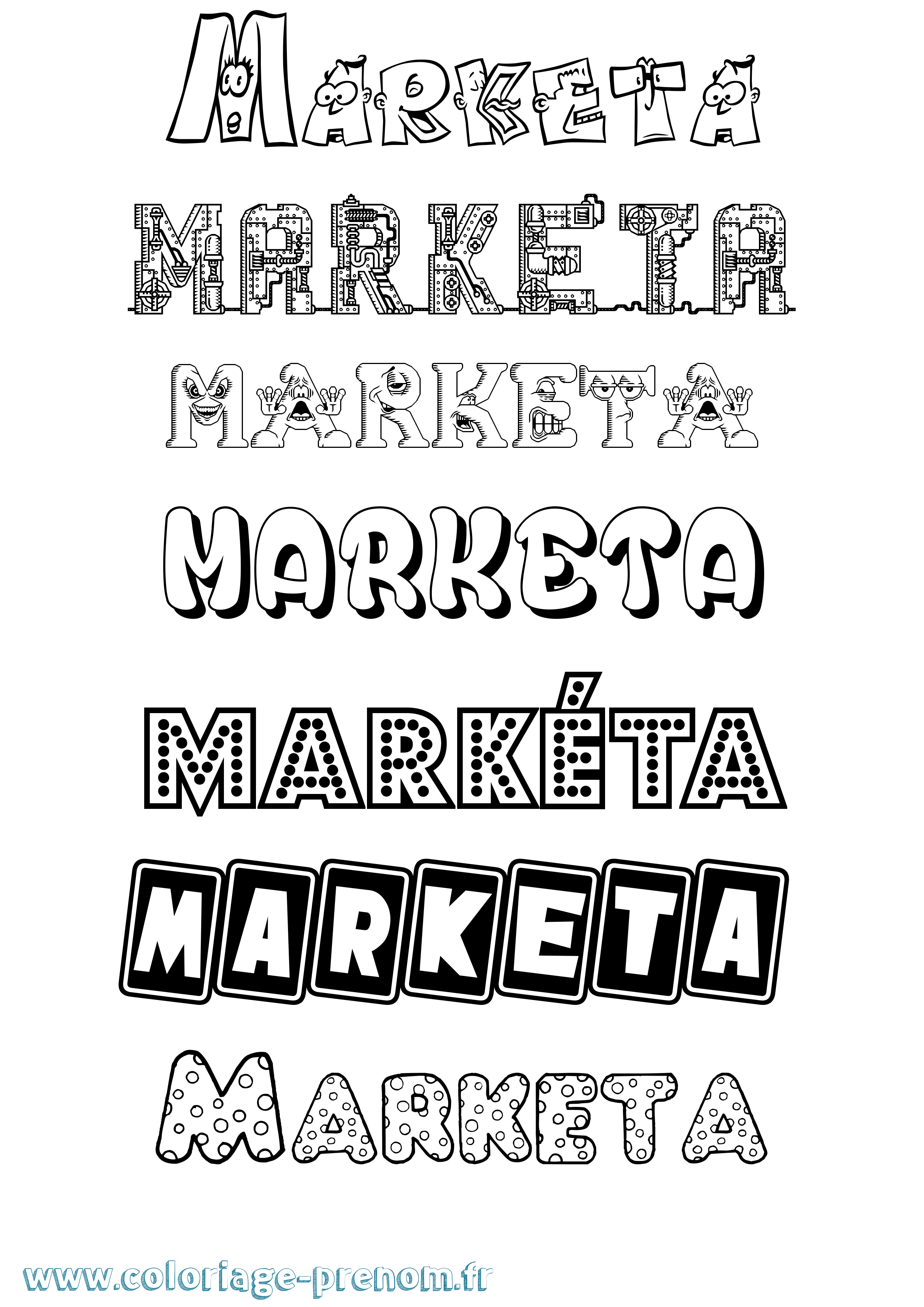 Coloriage Markéta Fun Coloriage prénom Markéta Fun