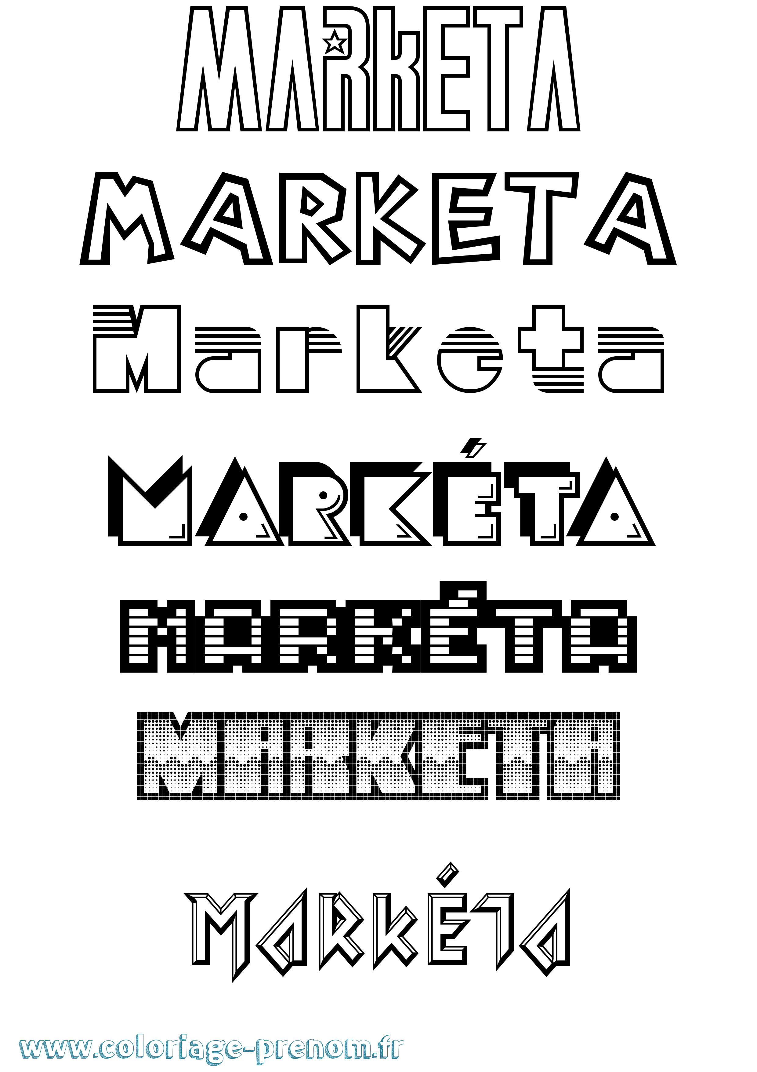 Coloriage Markéta Jeux Vidéos Coloriage prénom Markéta Jeux Vidéos