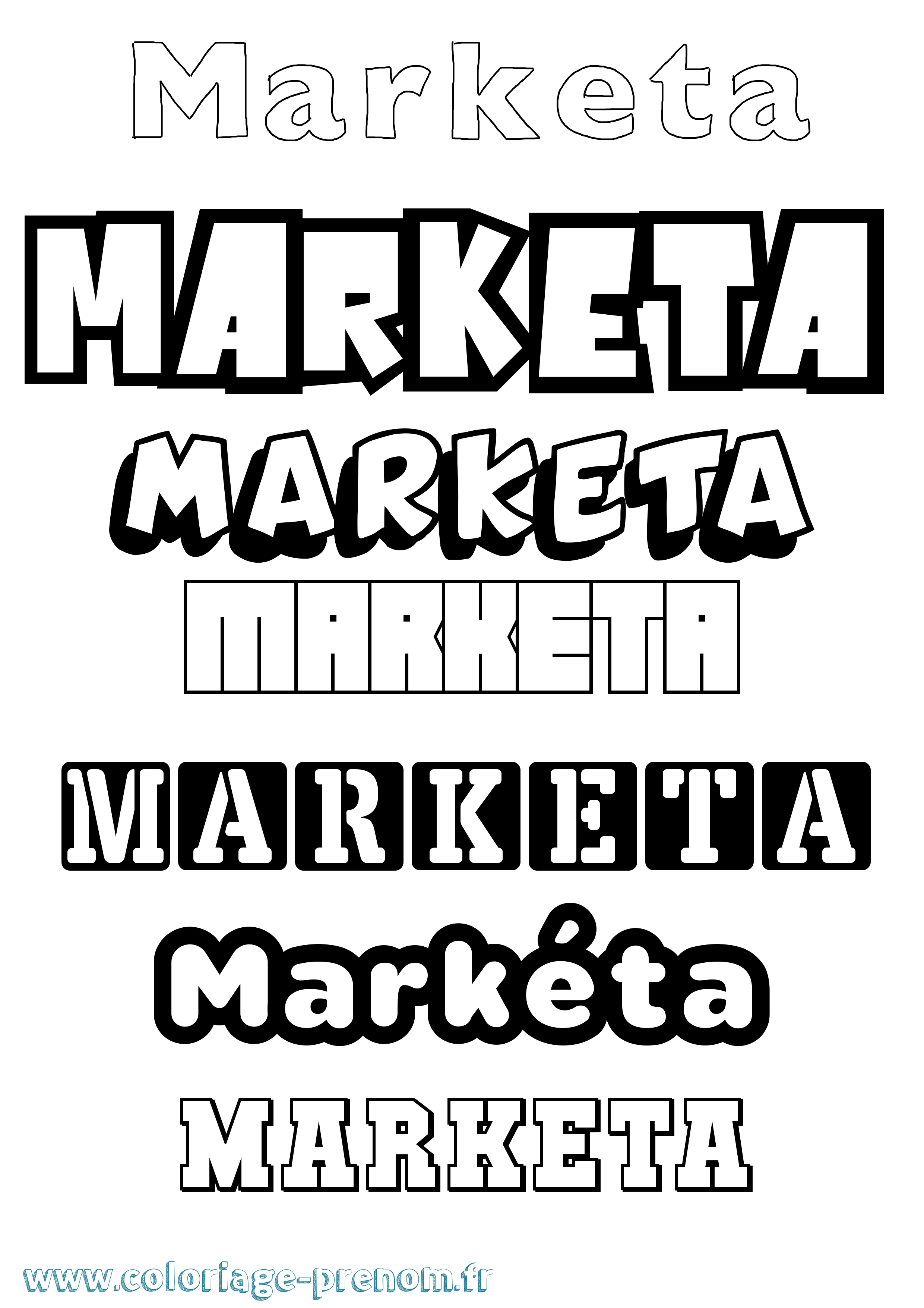Coloriage Markéta Simple Coloriage prénom Markéta Simple