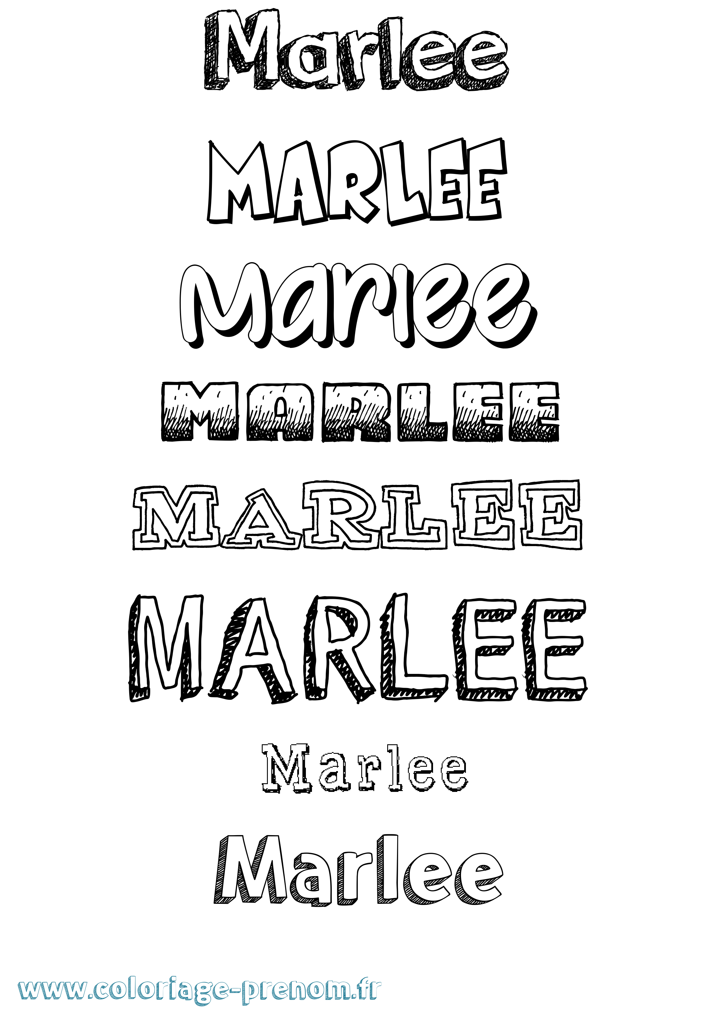 Coloriage Marlee Dessiné Coloriage prénom Marlee Dessiné