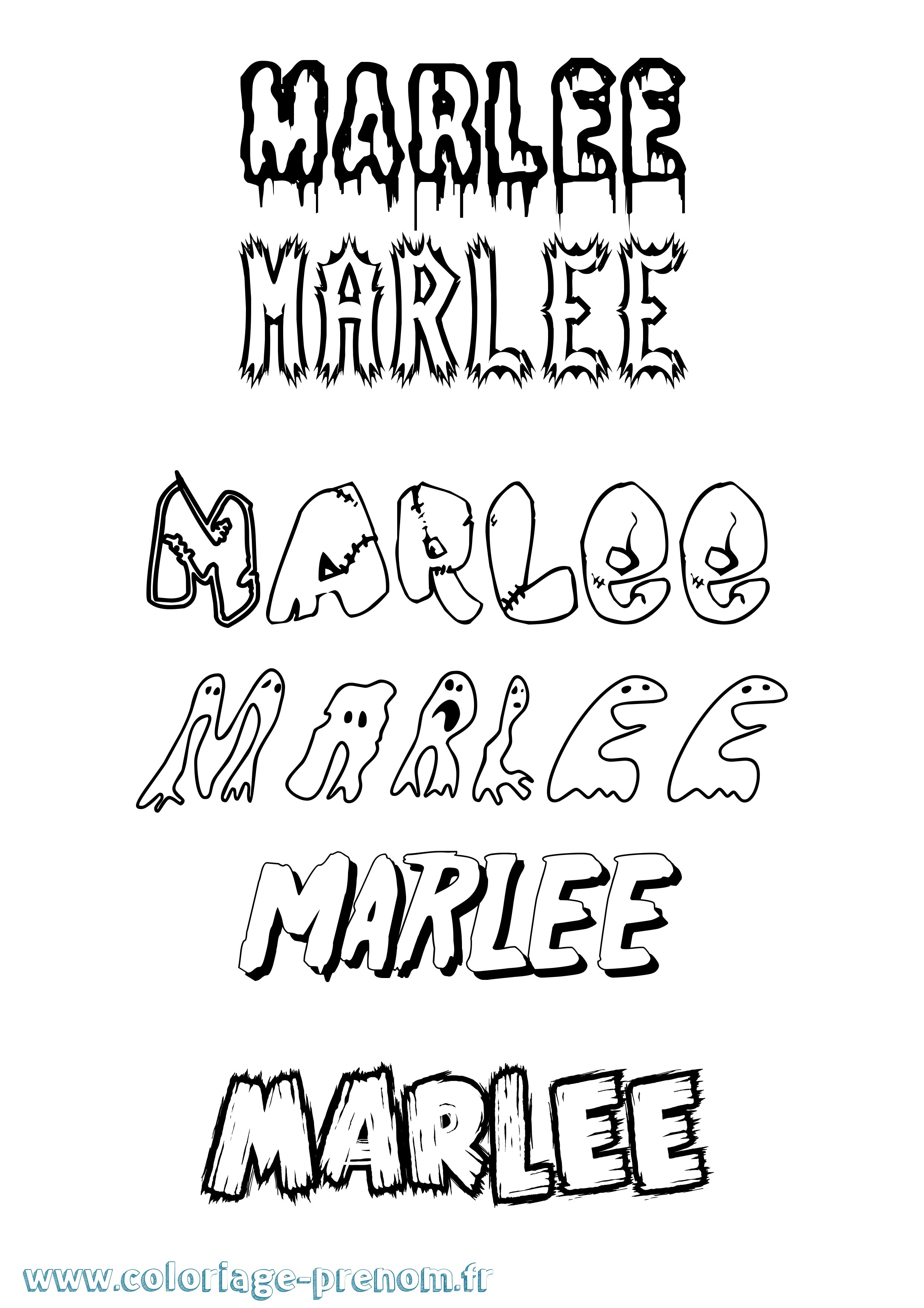 Coloriage Marlee Frisson Coloriage prénom Marlee Frisson
