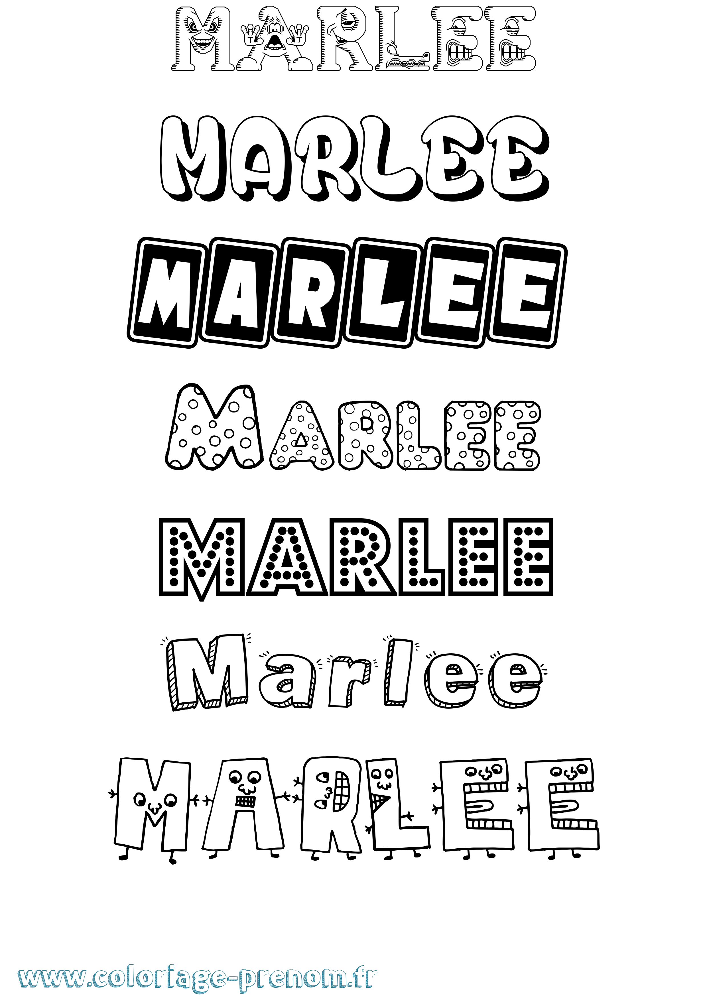 Coloriage Marlee Fun Coloriage prénom Marlee Fun