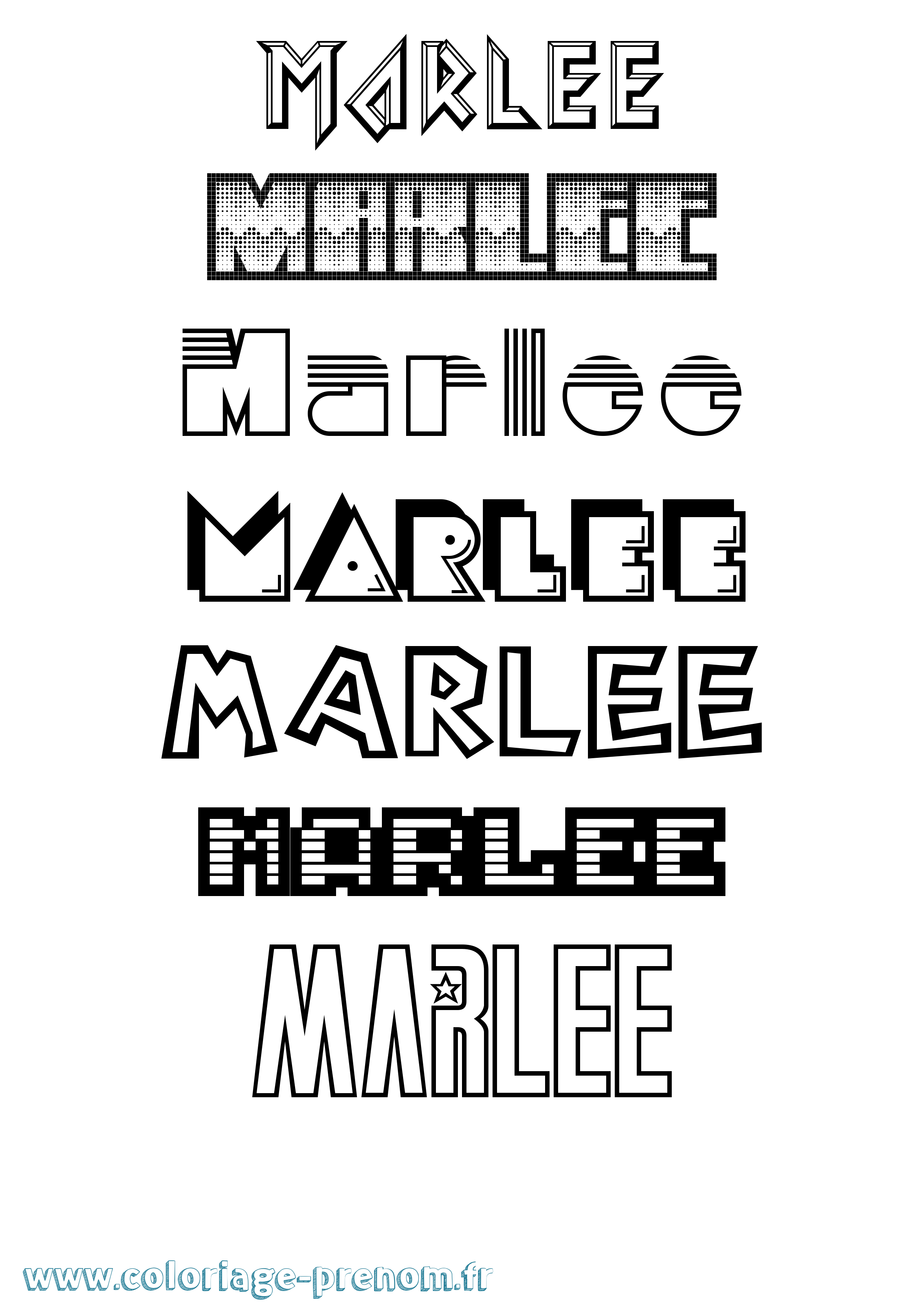 Coloriage Marlee Jeux Vidéos Coloriage prénom Marlee Jeux Vidéos