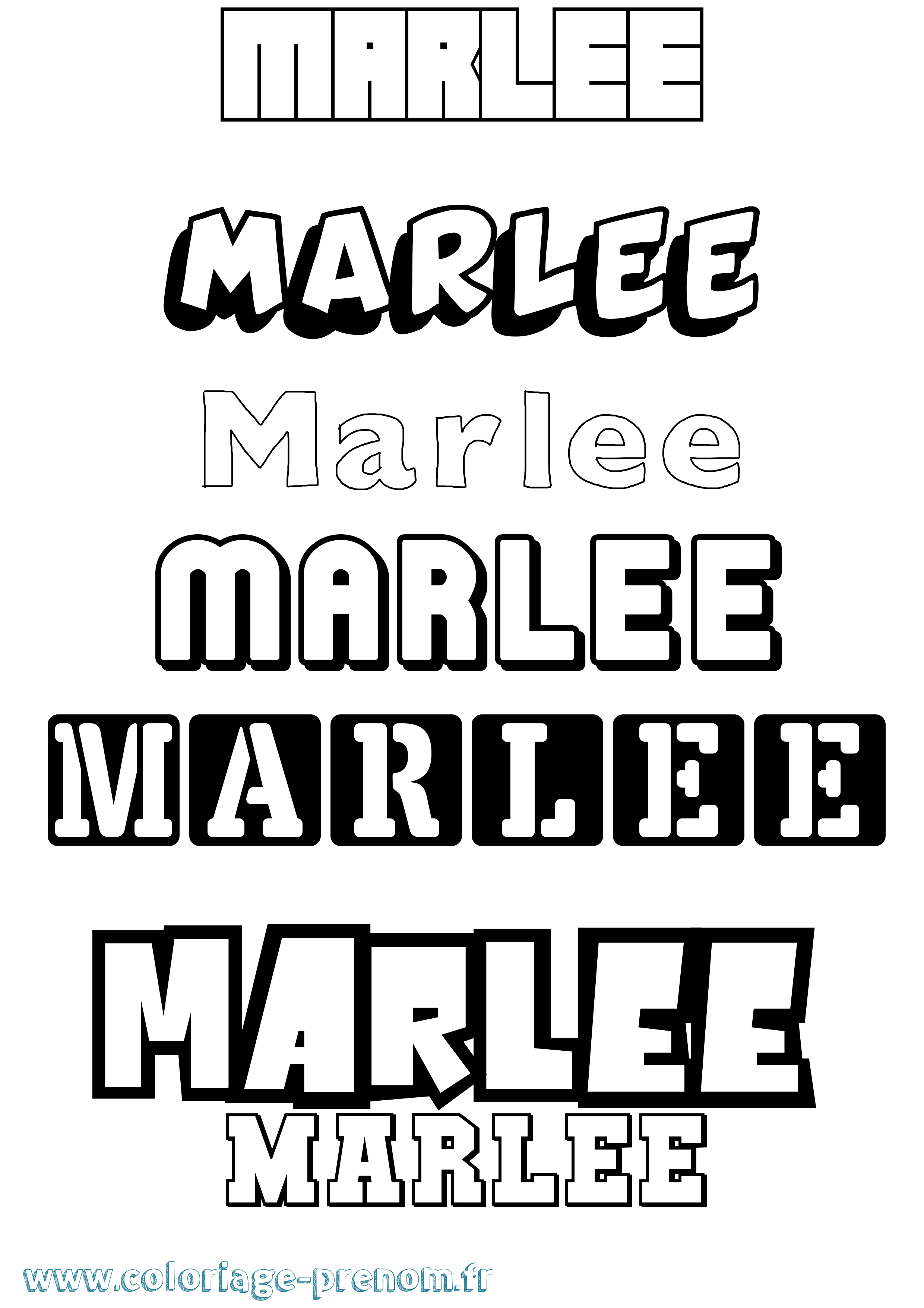 Coloriage Marlee Simple Coloriage prénom Marlee Simple