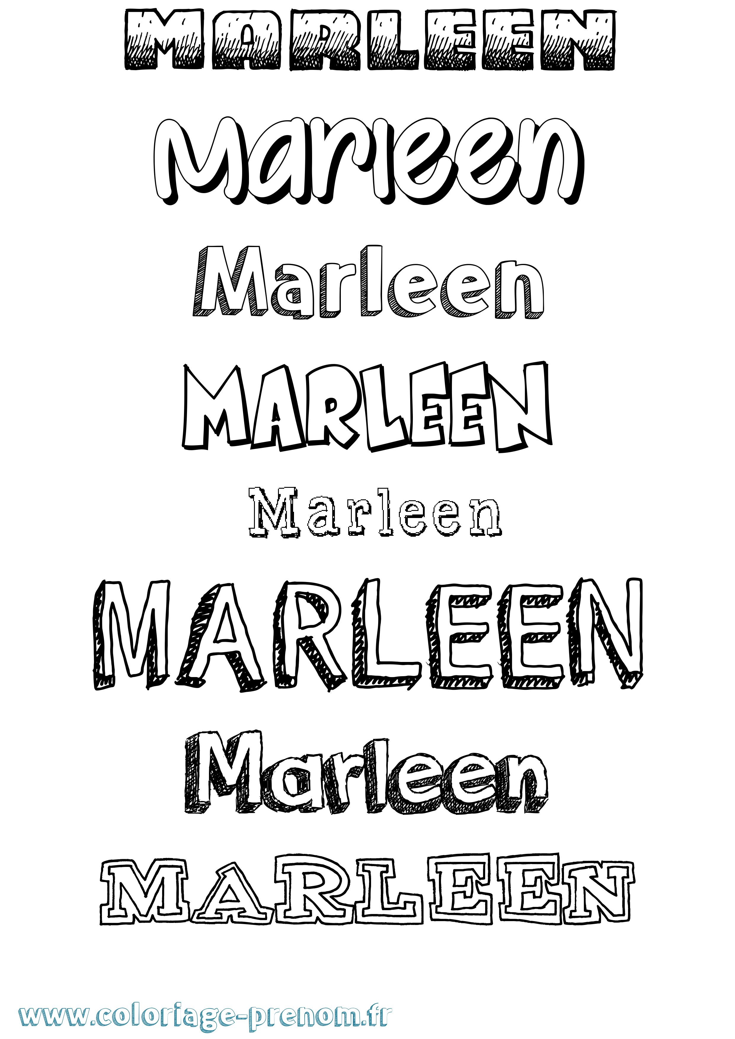 Coloriage Marleen Dessiné Coloriage prénom Marleen Dessiné
