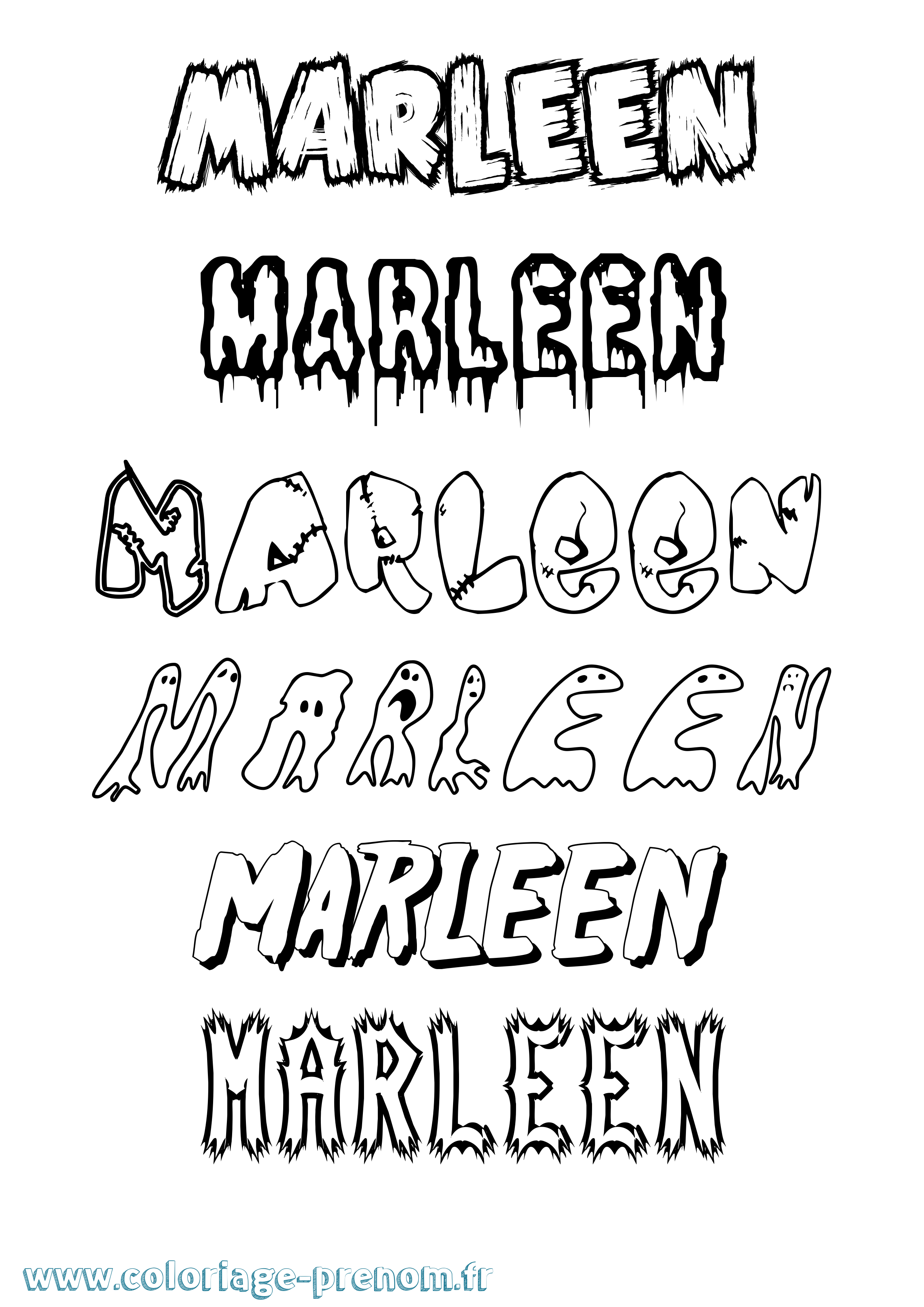 Coloriage Marleen Frisson Coloriage prénom Marleen Frisson