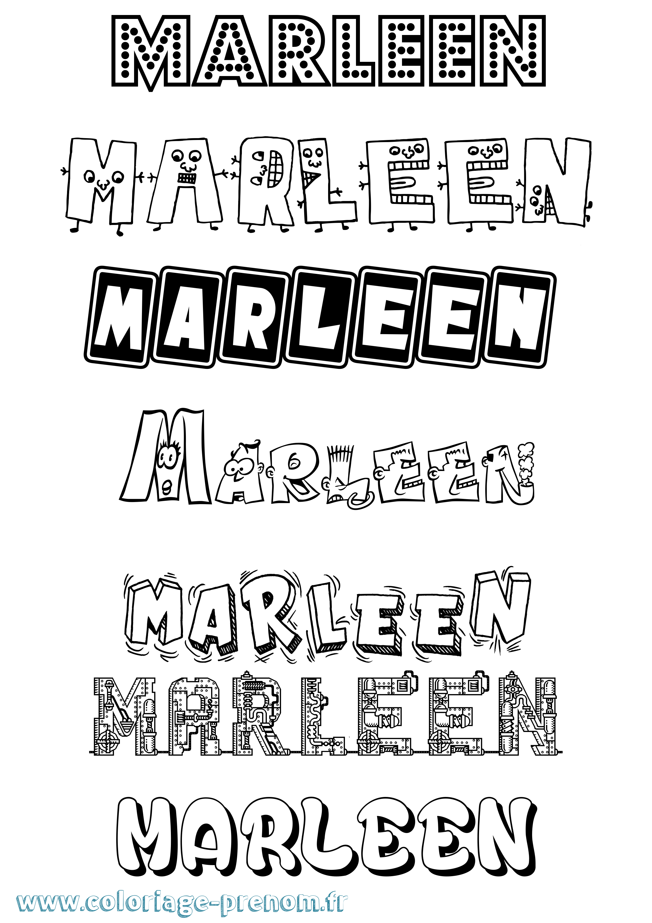 Coloriage Marleen Fun Coloriage prénom Marleen Fun