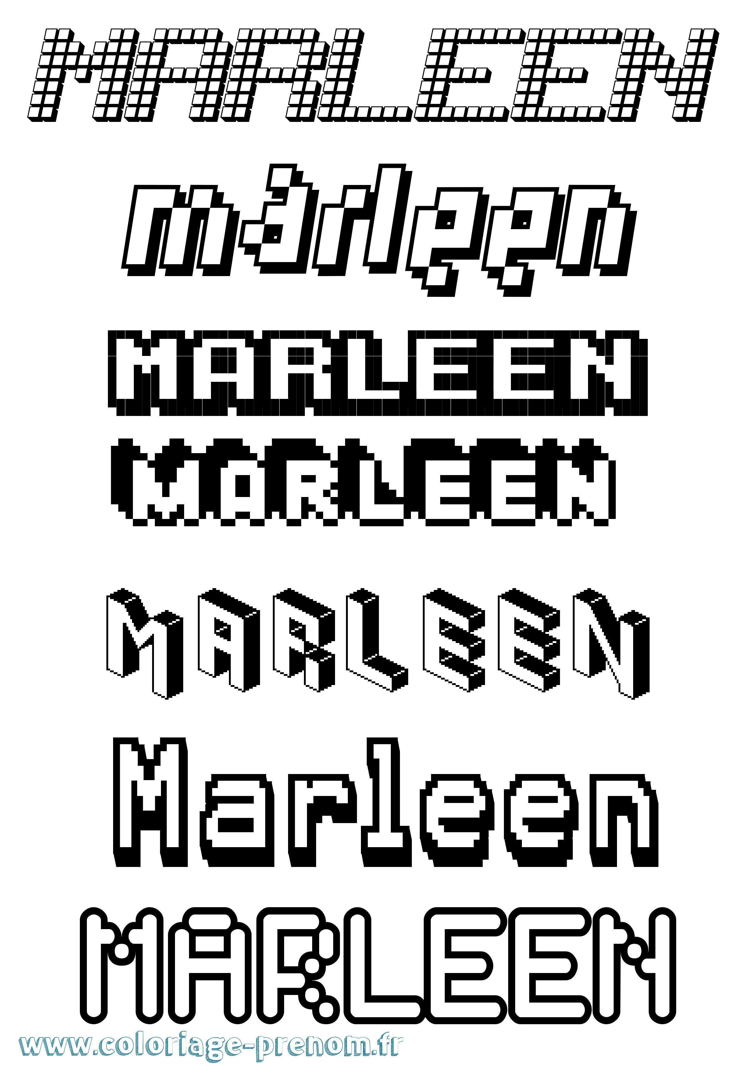 Coloriage Marleen Pixel Coloriage prénom Marleen Pixel