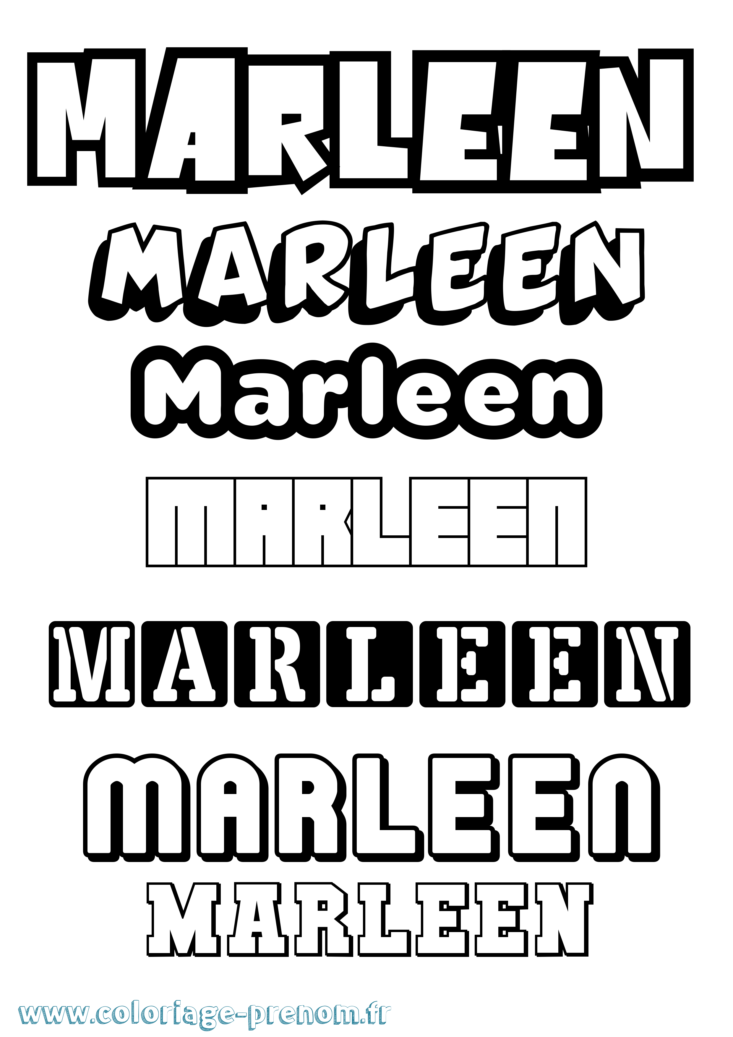 Coloriage Marleen Simple Coloriage prénom Marleen Simple