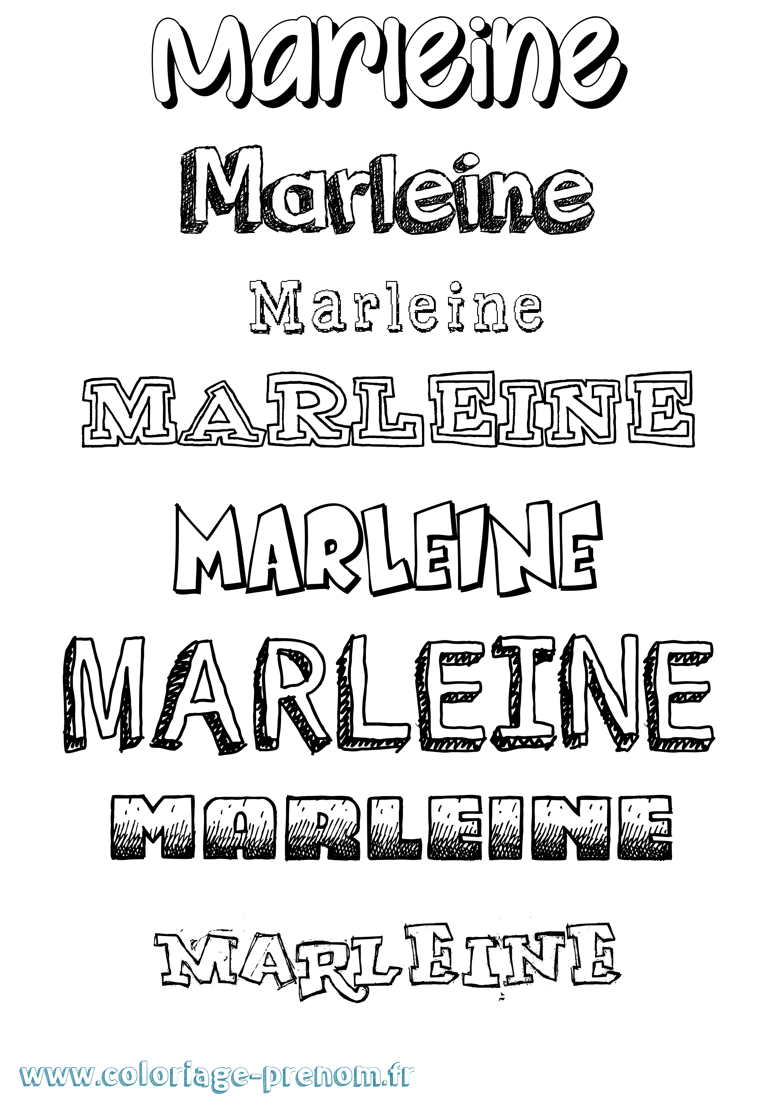 Coloriage Marleine Dessiné Coloriage prénom Marleine Dessiné